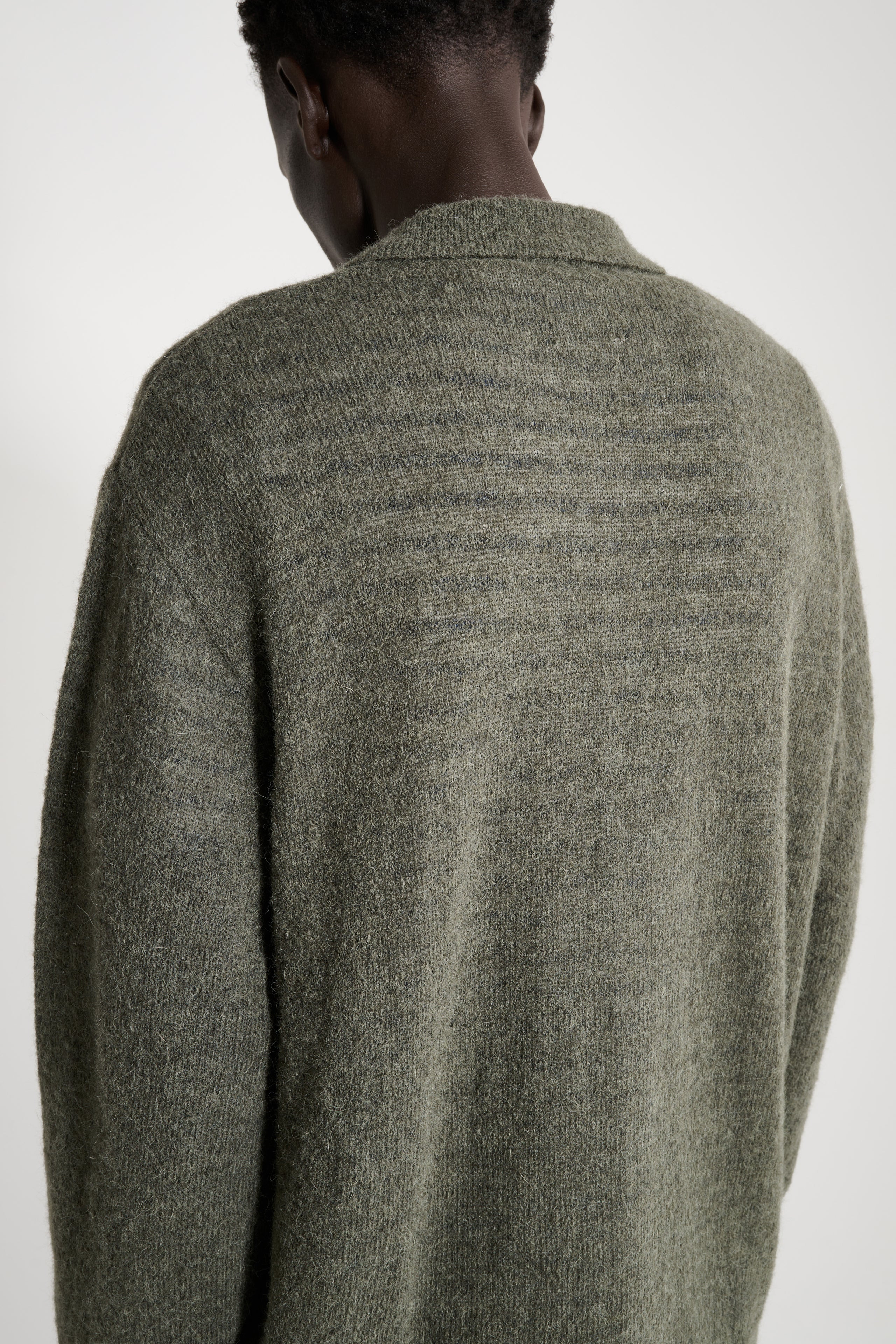 OUR LEGACY EVENING POLO MOSS GREEN FUZZY ALPACA - 6