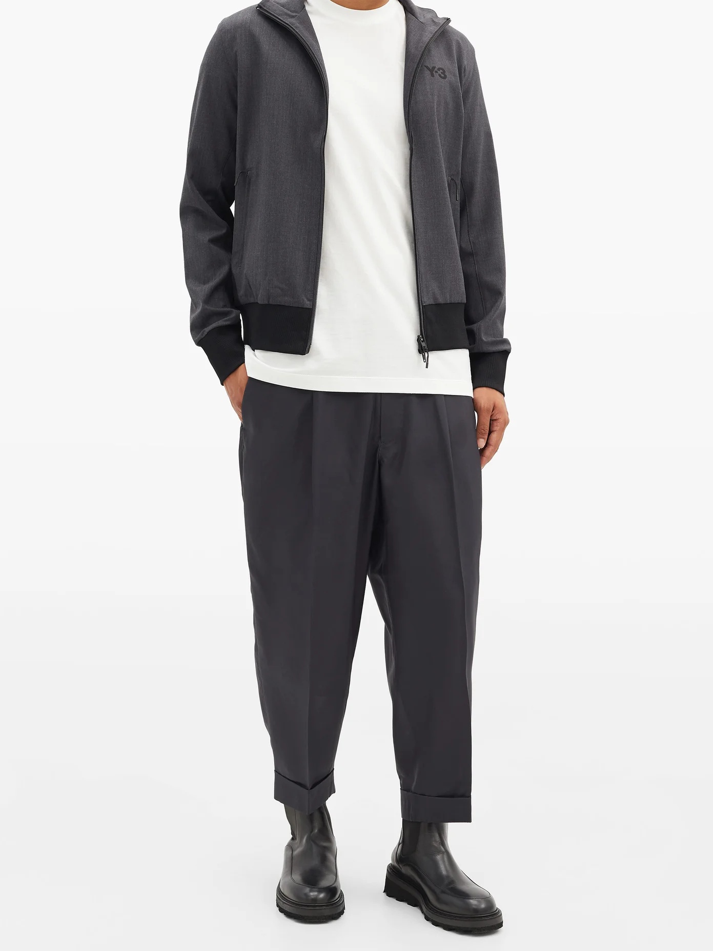 Turned-up cuff ripstop tapered track pants - 2