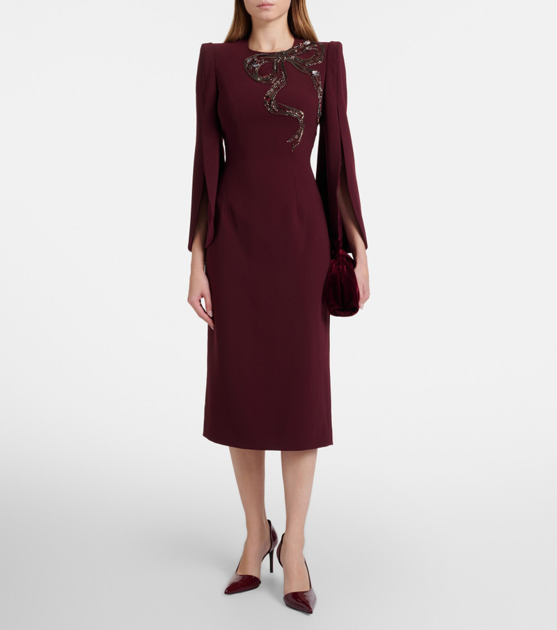 JENNY PACKHAM Love beaded crêpe midi dress outlook