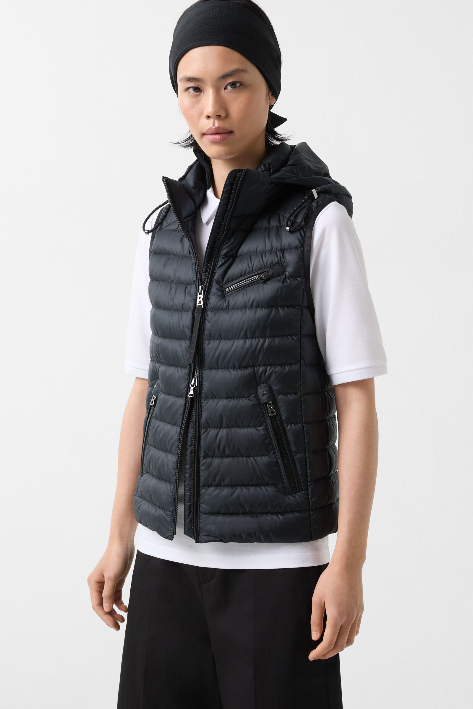 Florisa lightweight down vest in Black - 2