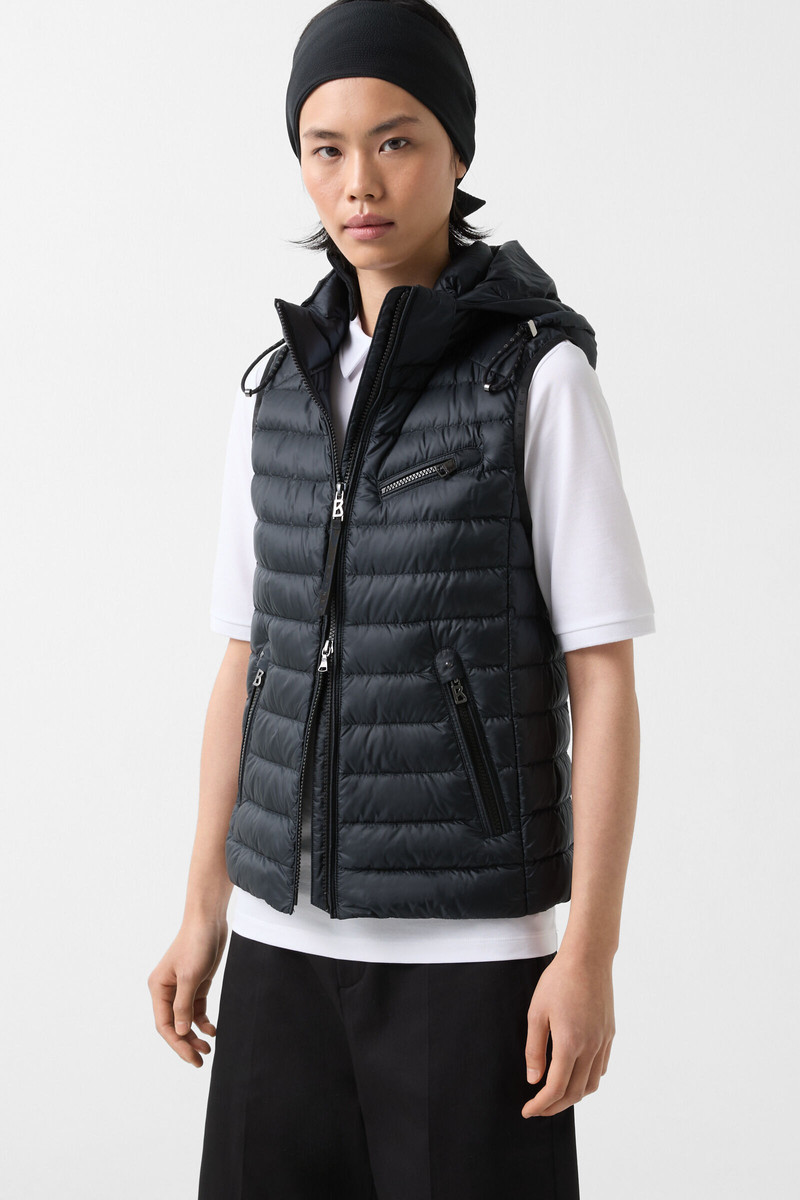 Florisa lightweight down vest in Black 2