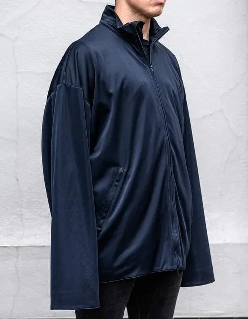 Balenciaga Navy Blue High Sheen Oversized Tracksuit Jacket - 2