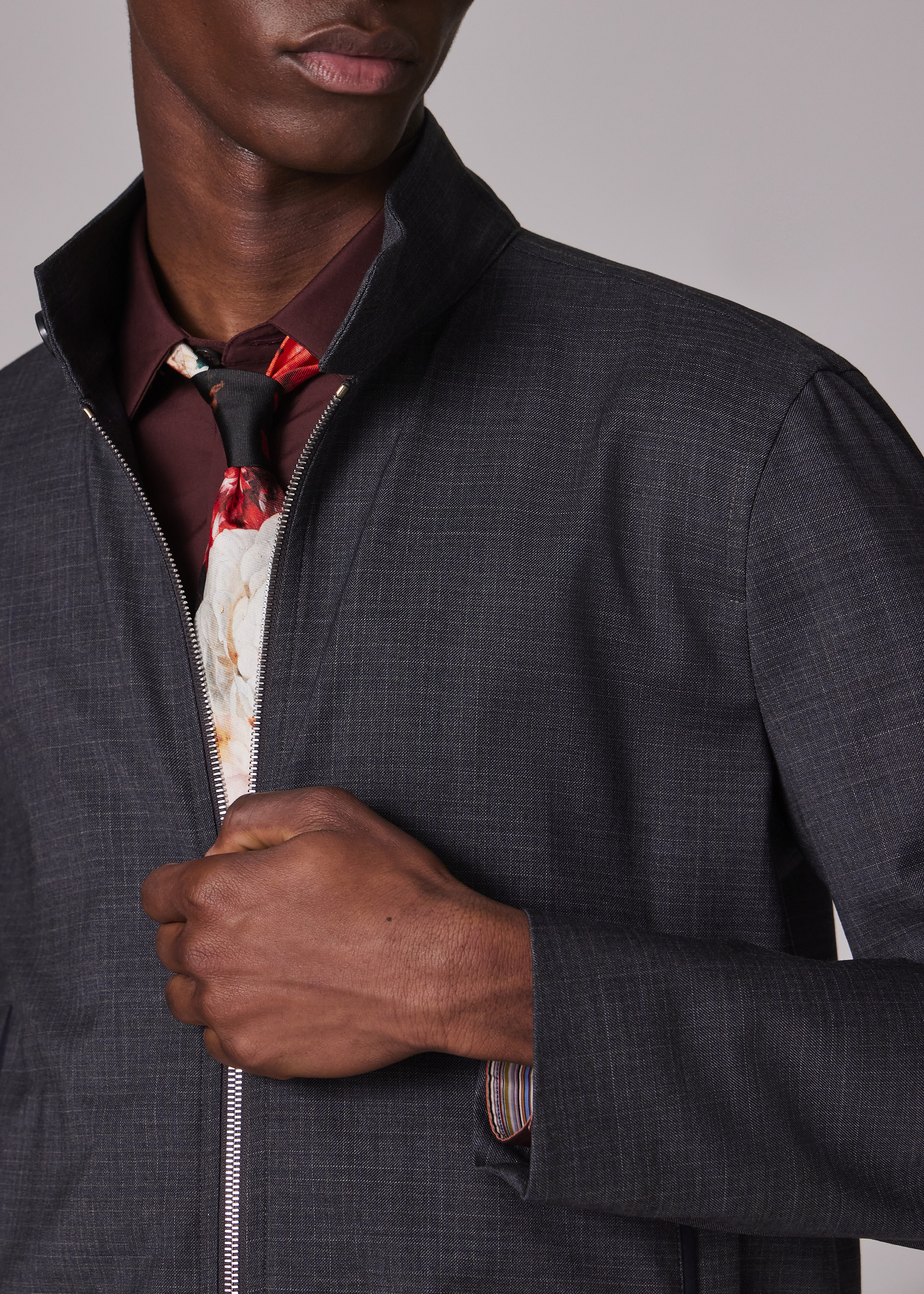 Grey 'Storm System' Super-Fine Merino Bomber Jacket - 6
