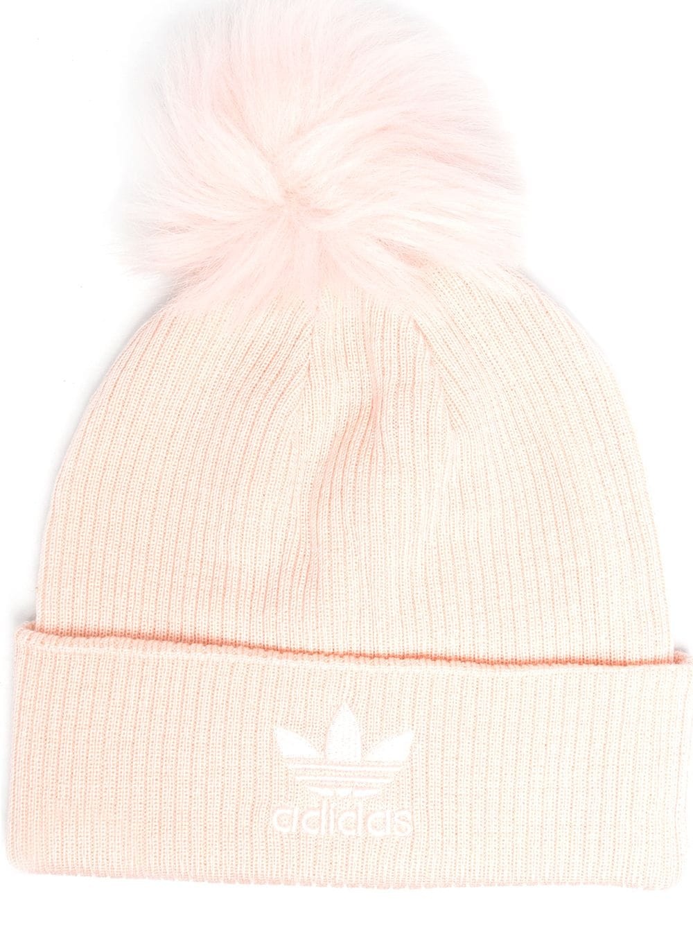 logo-patch pompom beanie - 1