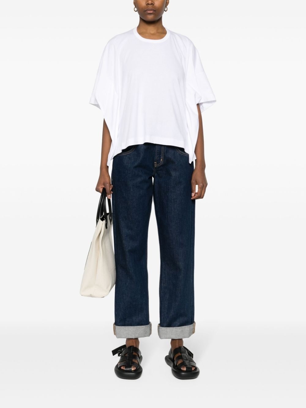 draped cotton T-shirt - 2