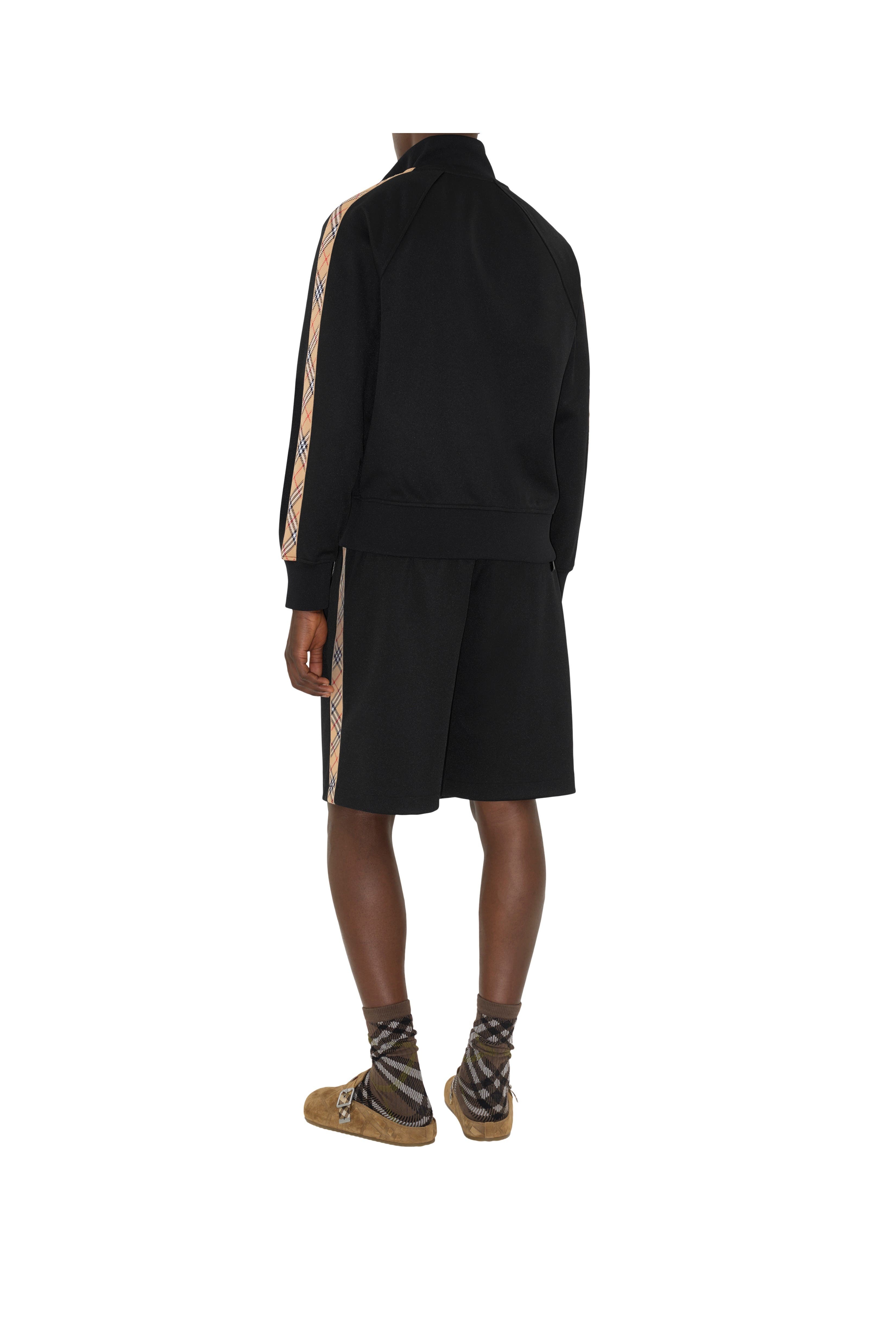 burberry Check Trim Cotton Blend Shorts in Black at Nordstrom - 4