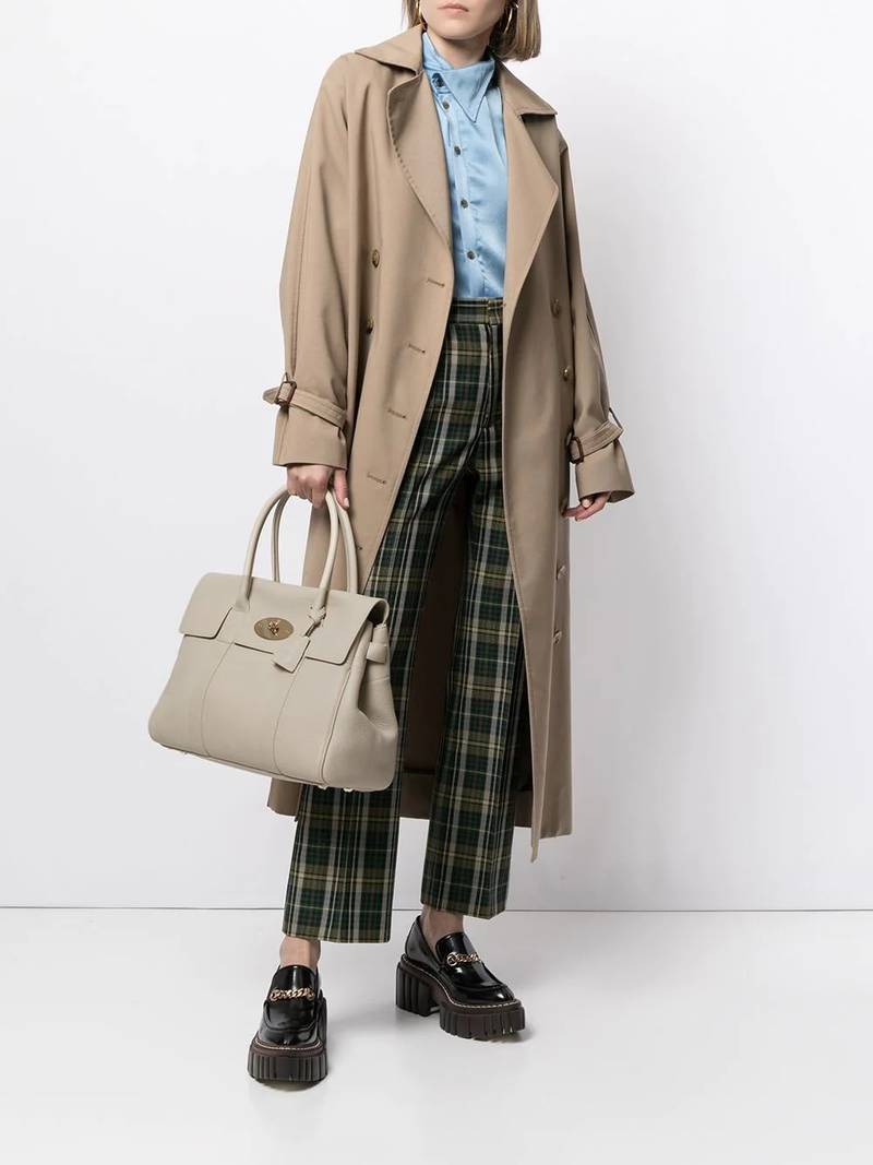 Mulberry pebbled-texture top-handle tote outlook