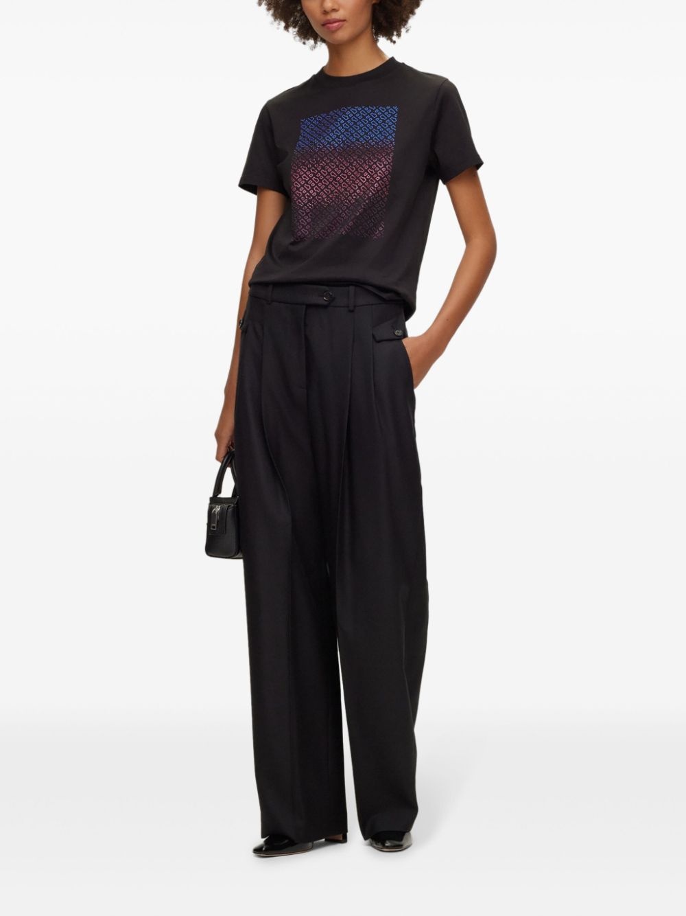 crystal-embellished monogram T-shirt - 2
