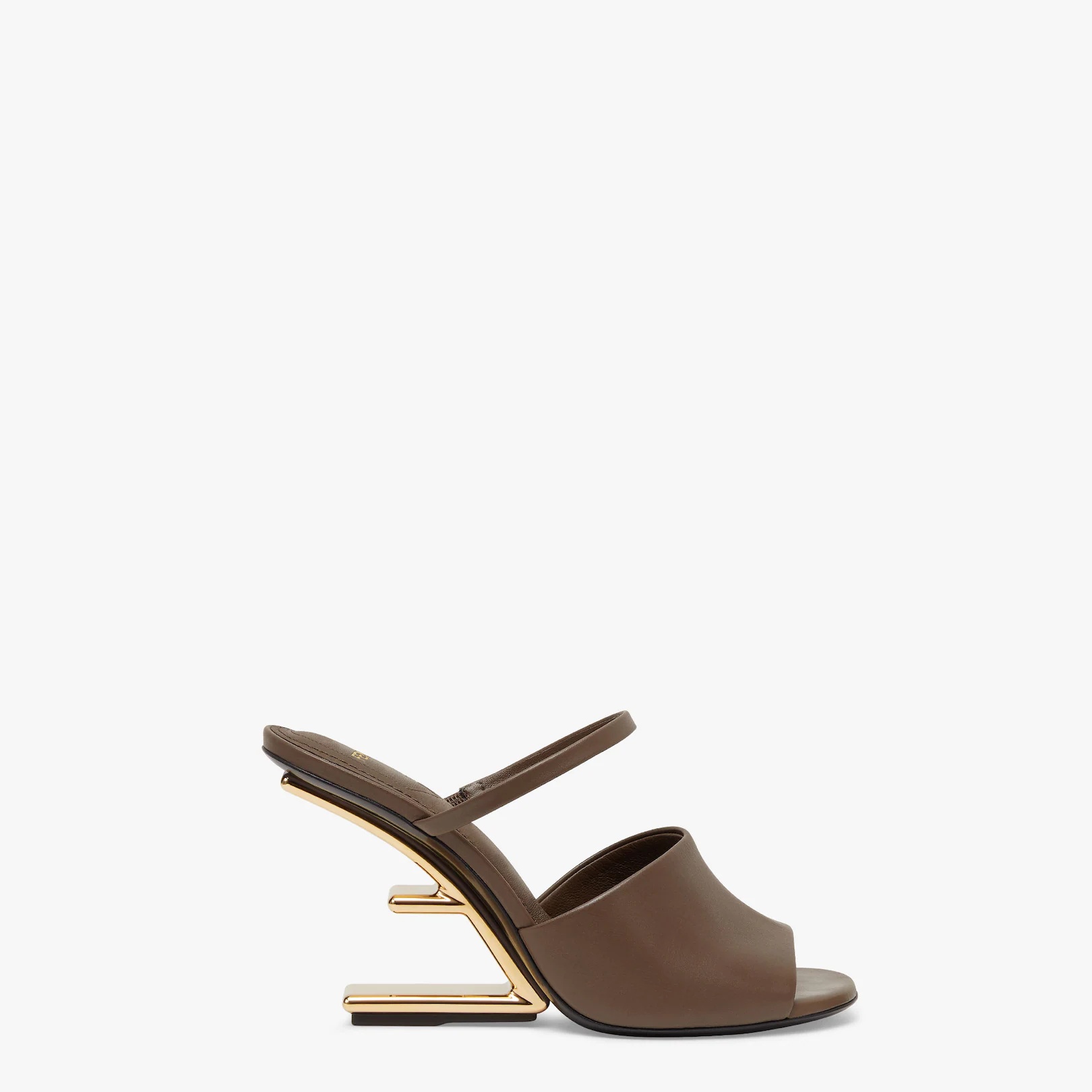 Brown leather high-heeled sandals - 1