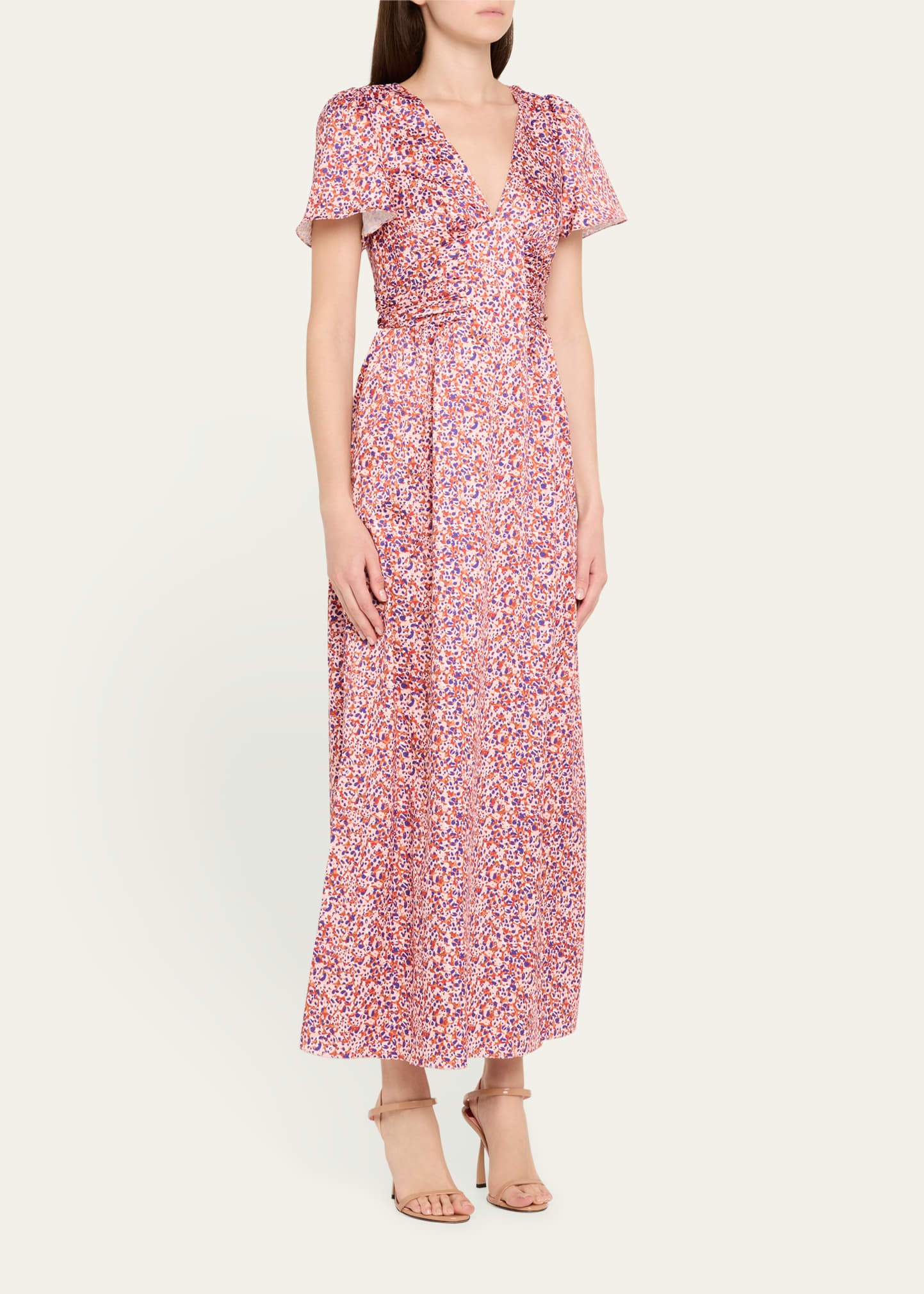 Lara Dots Satin Maxi Dress - 4