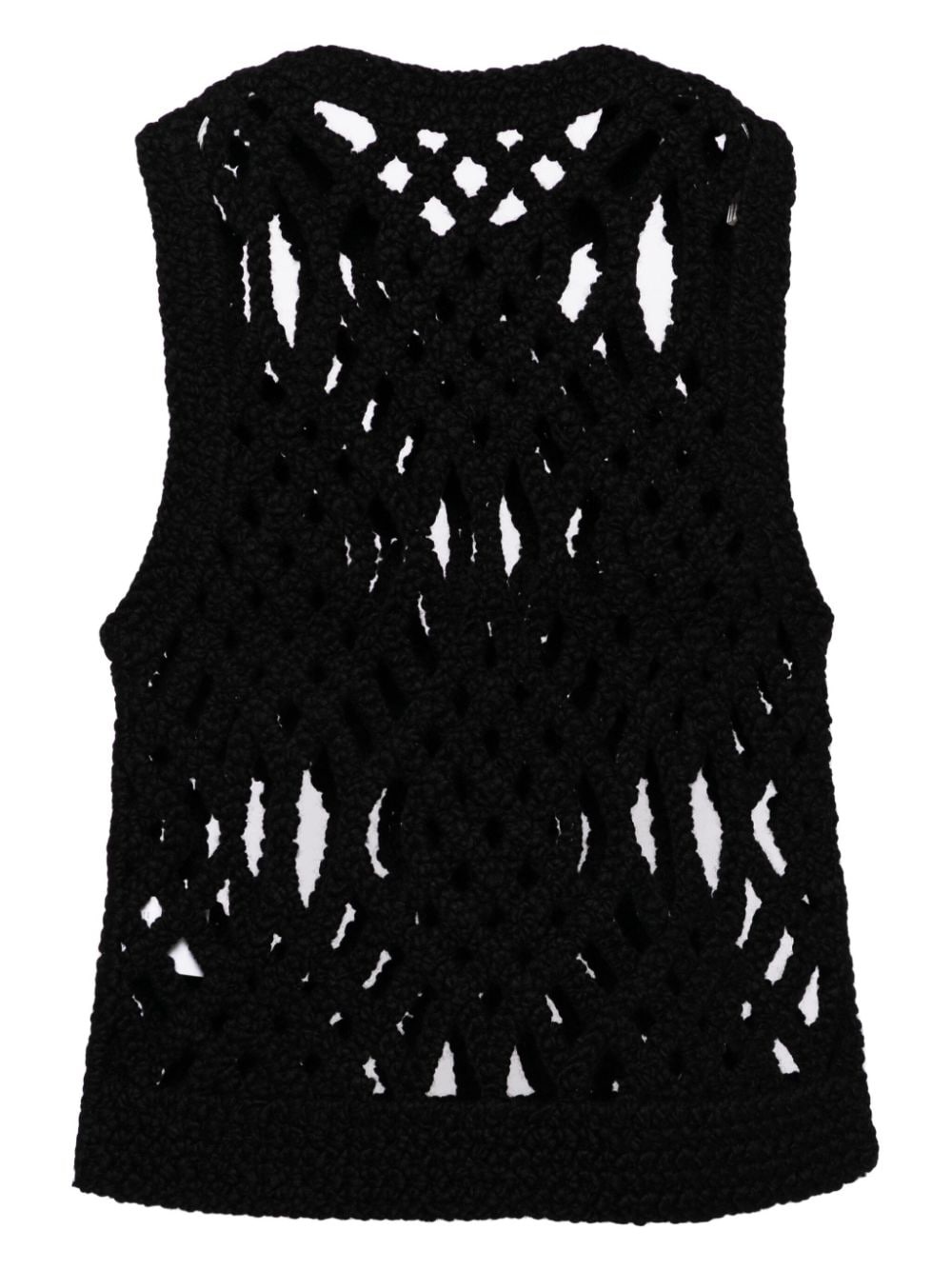 open-knitted vest - 2