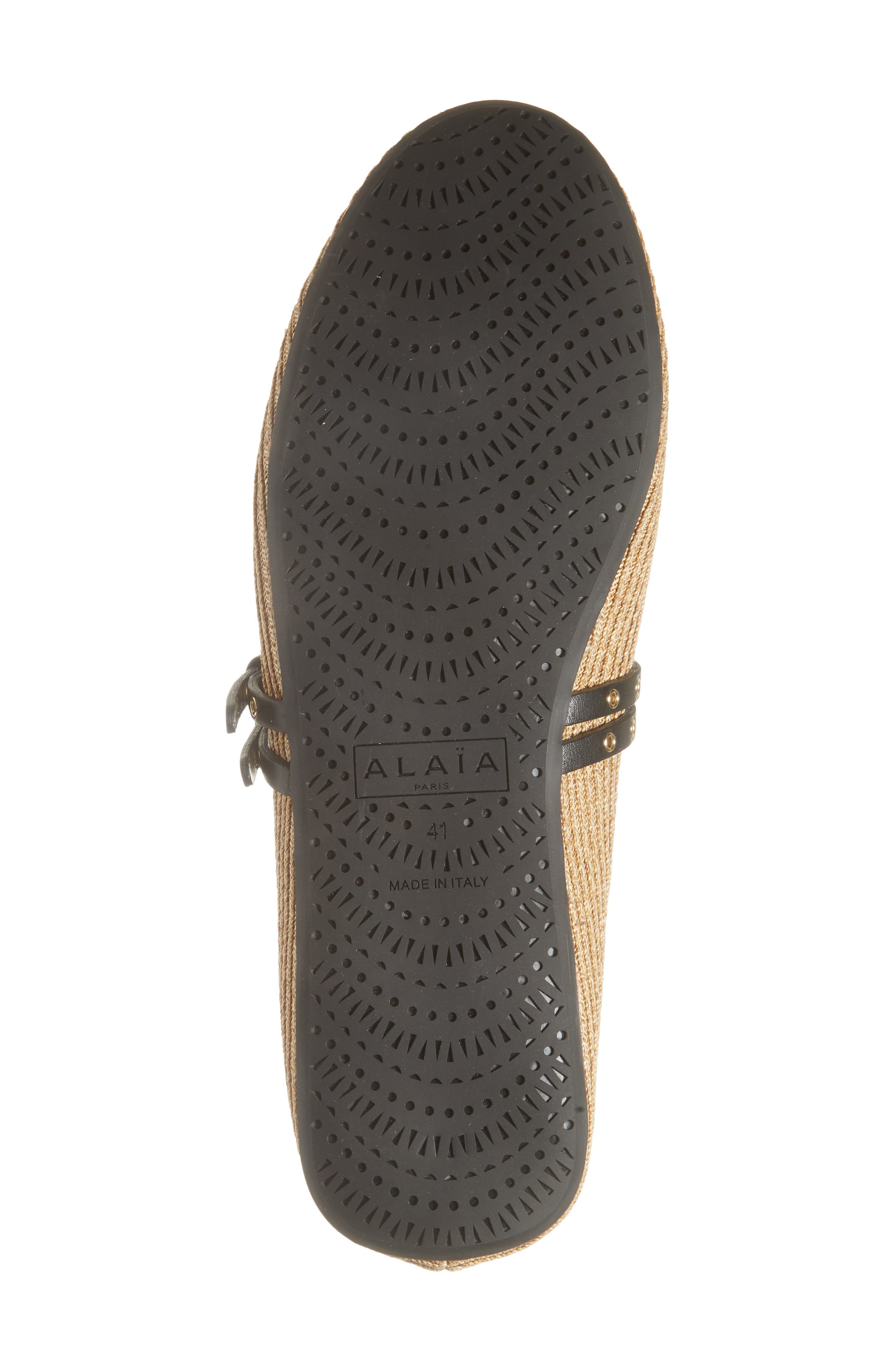 Alaïa Raffia Ballerina Flat in Naturel /Noir at Nordstrom - 6