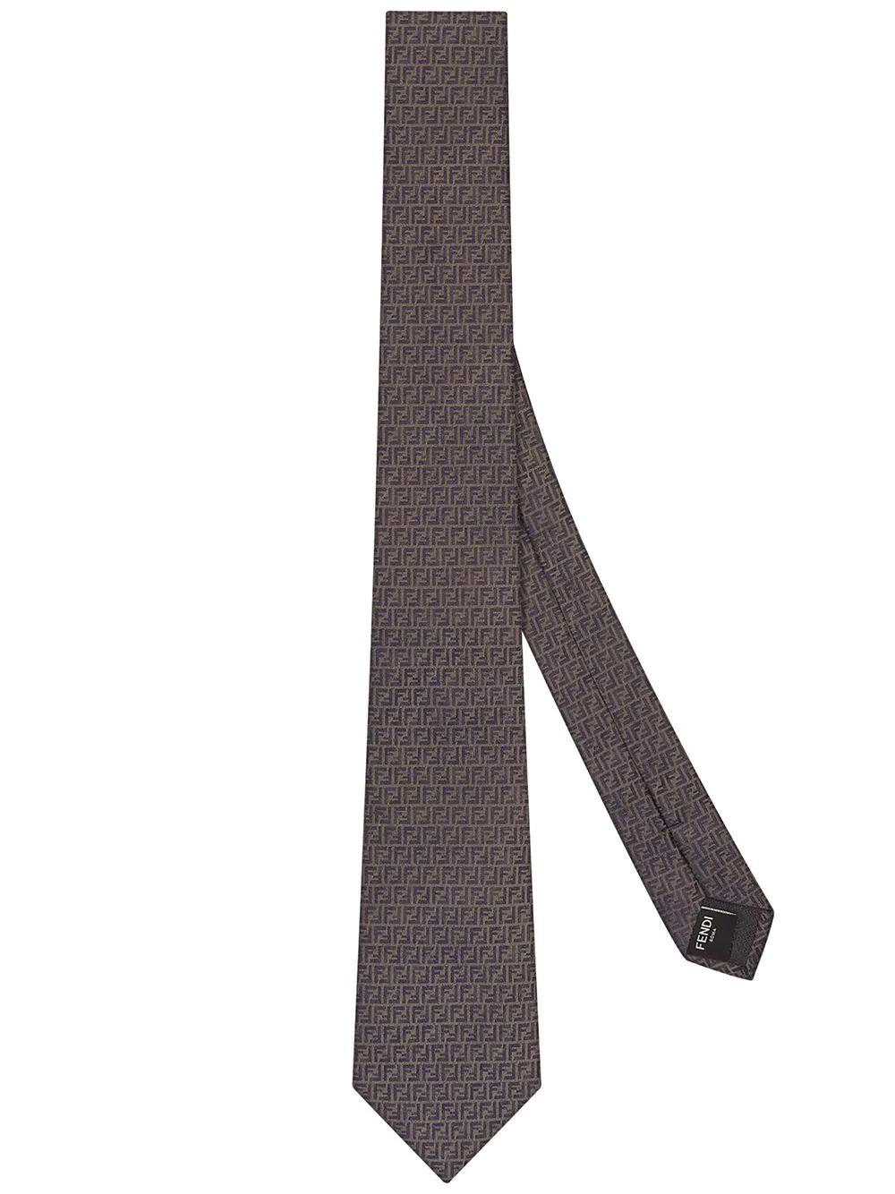 FF pattern silk tie - 1