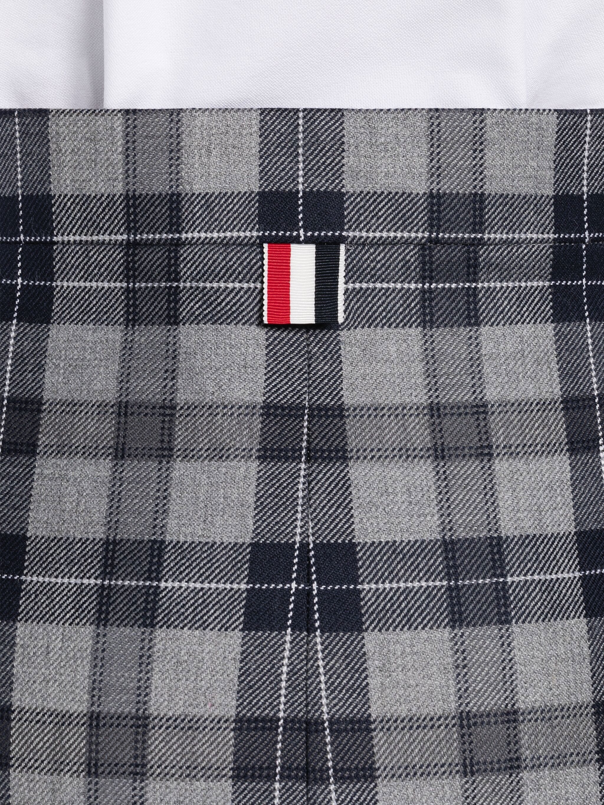 Tartan Wool High Waisted Pencil Skirt - 6