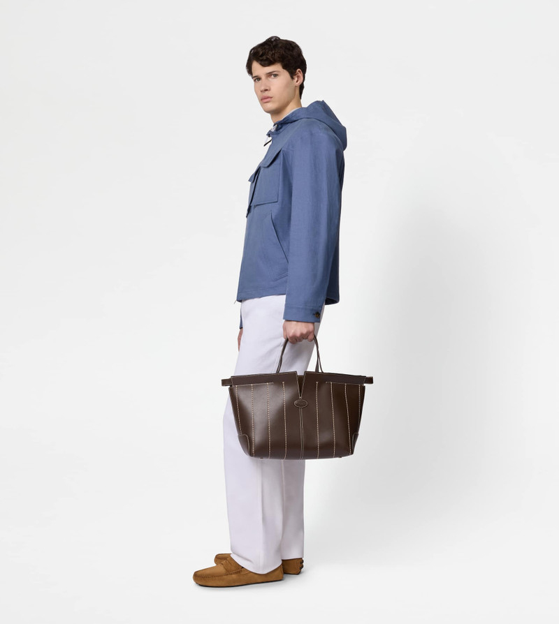 TOD'S DI BAG FOLIO IN LEATHER MEDIUM-SMALL - BROWN 10