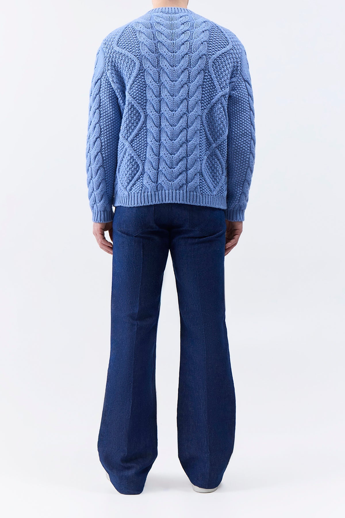 Geoffrey Knit Sweater in Light Blue Denim Cashmere - 8