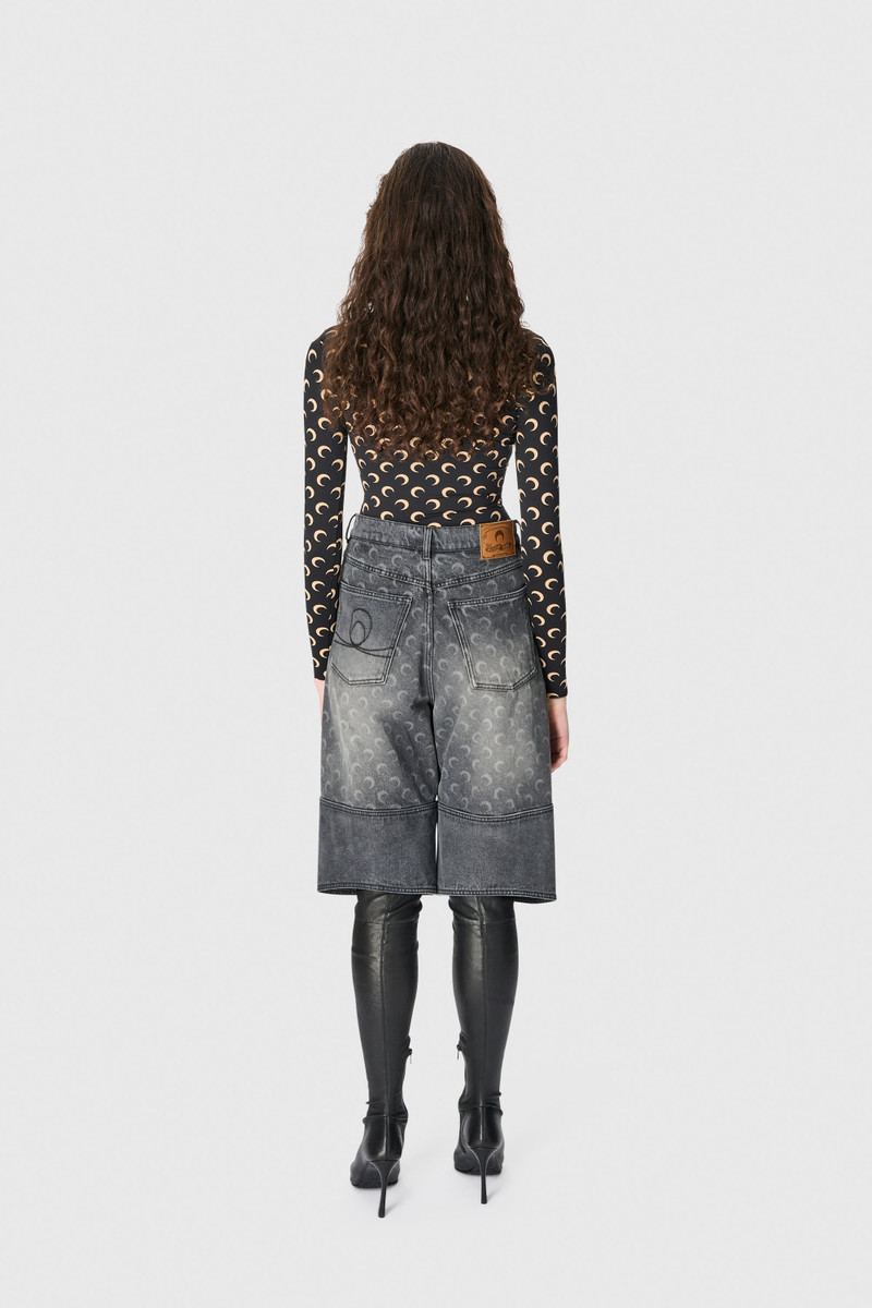 Moon Laser Grey Wash Denim Shorts 10