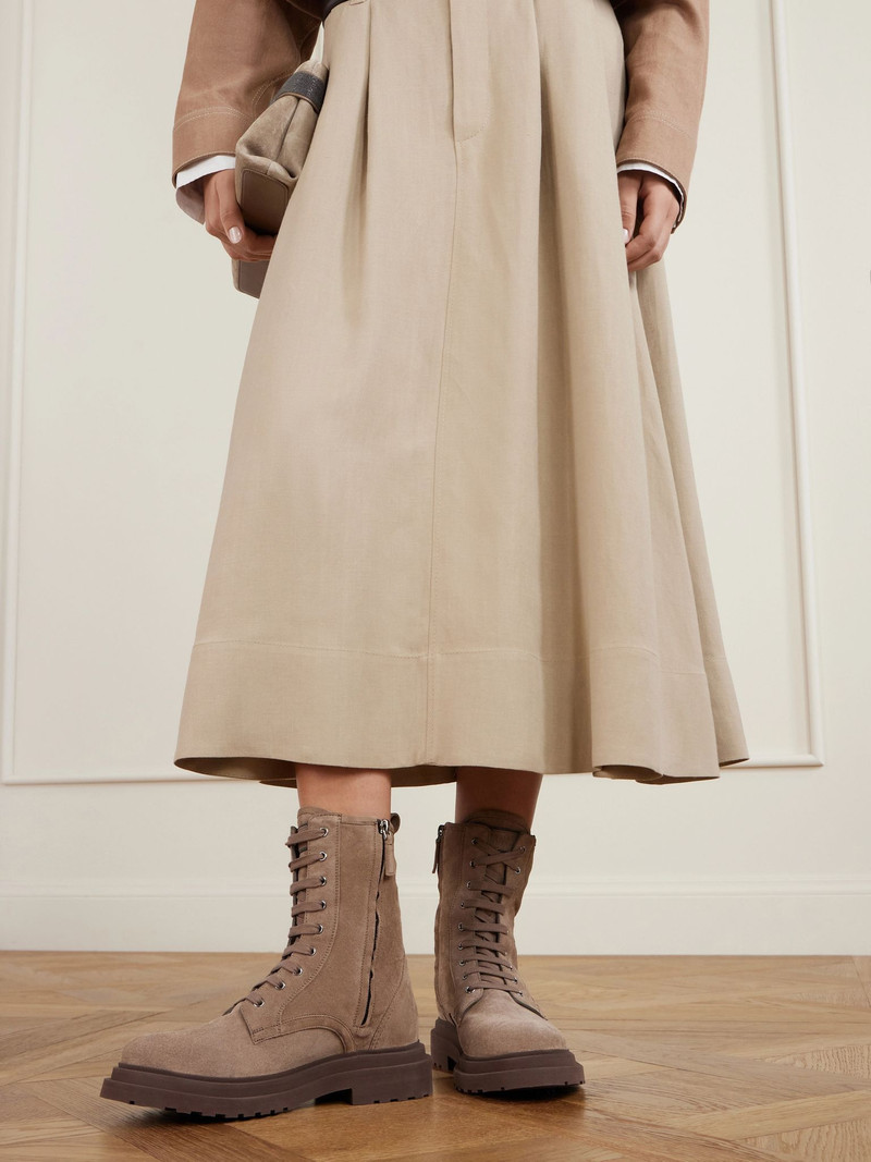 Brunello Cucinelli Suede lace-up boots Brown outlook