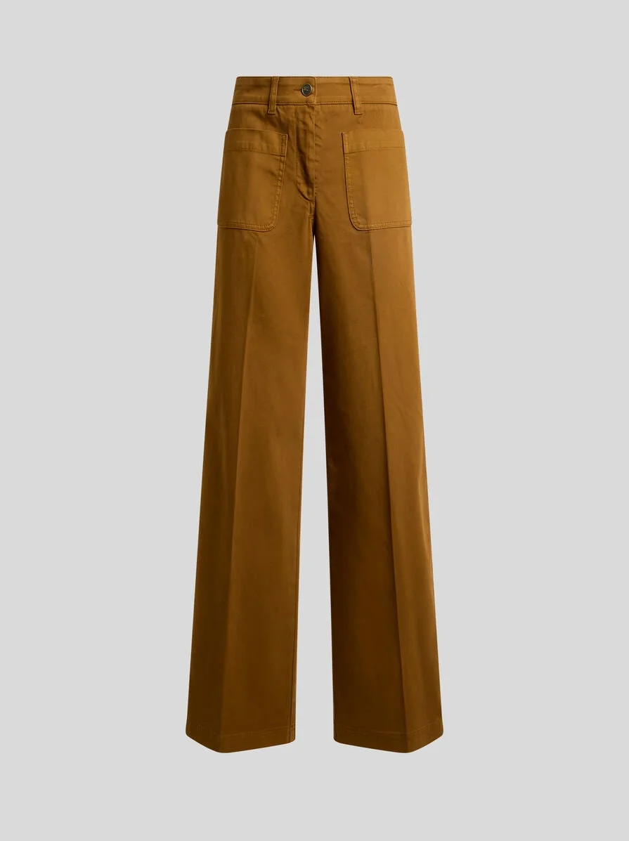 WIDE-LEG STRETCH COTTON DENIM JEANS - 1