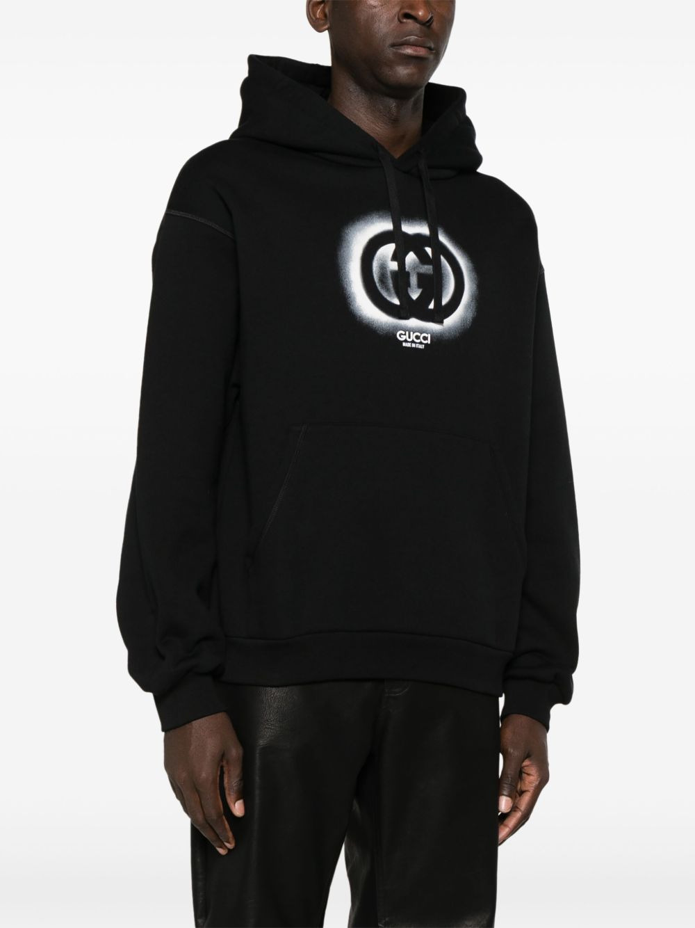 logo-printed cotton hoodie - 3