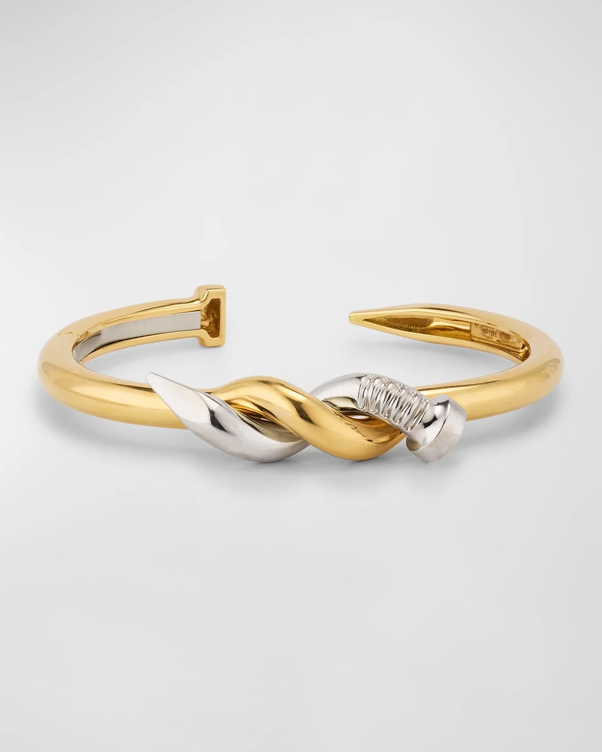 Polished Two Tone Twisted Nail Cuff - 1