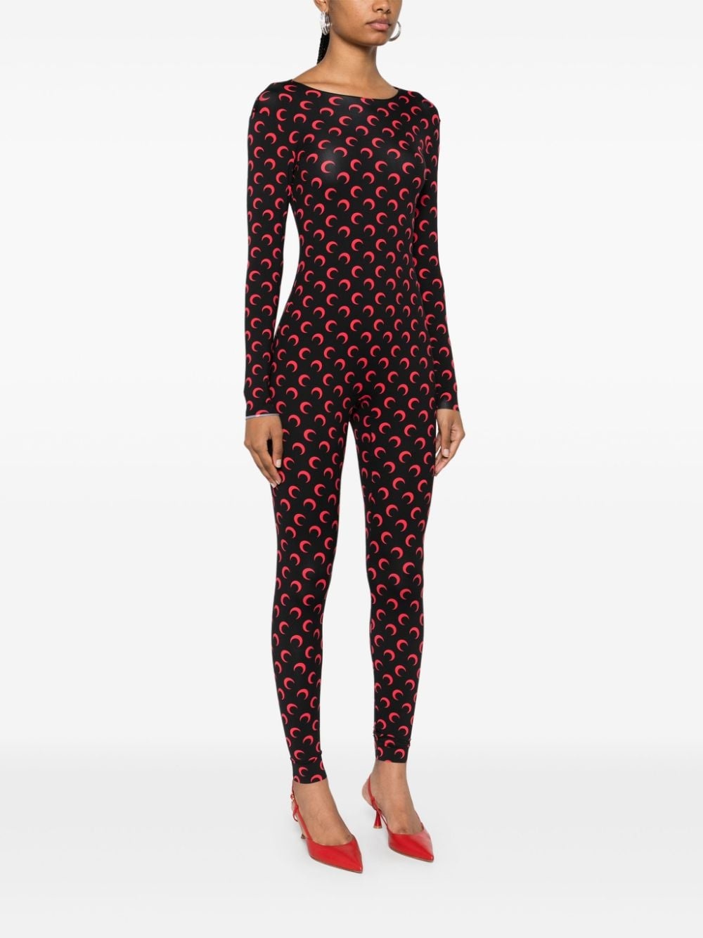 moon-print jumpsuit - 3