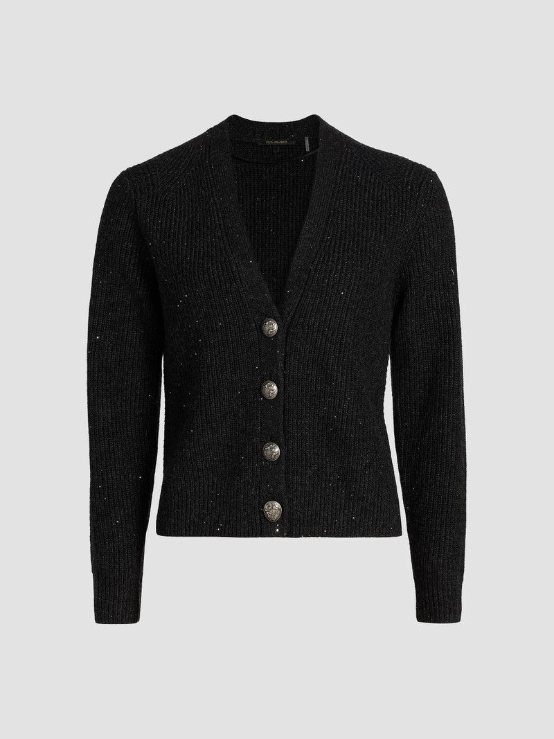 Women's Eddie V-Neck Cardigan - Dark Grey 1