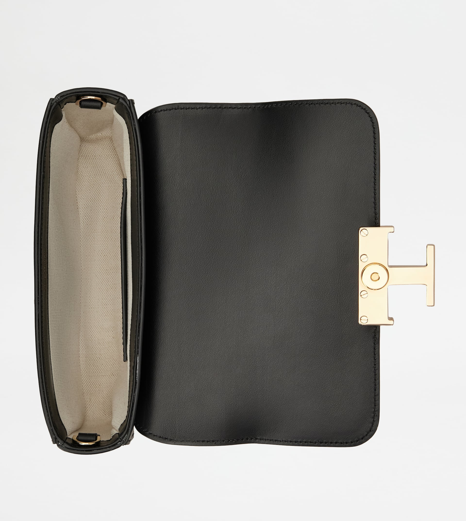 T TIMELESS FLAP BAG IN LEATHER MICRO - BLACK - 3