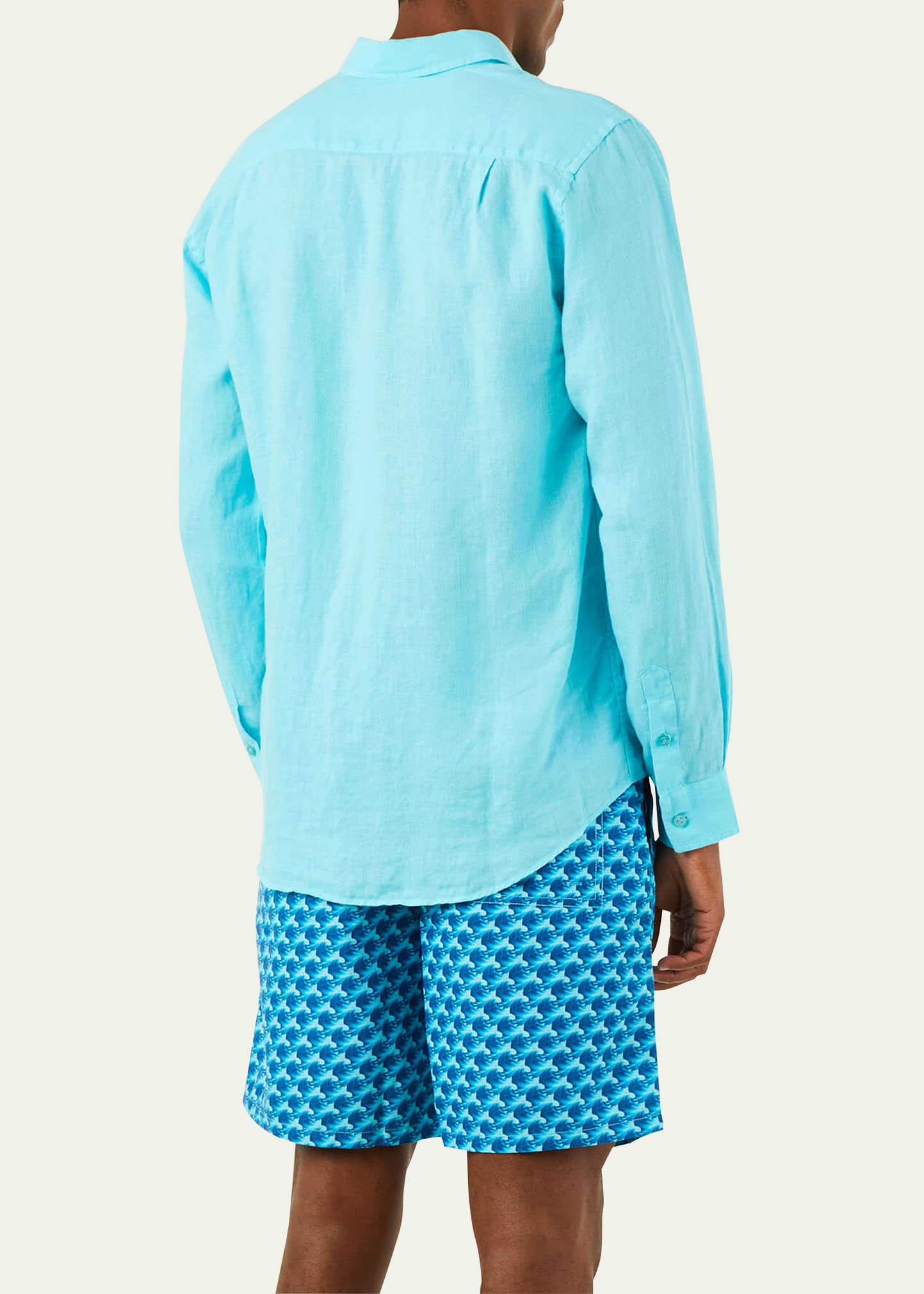 Men's Caroubis Solid Linen Sport Shirt - 3