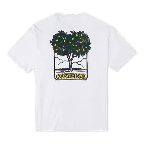 Men's Converse Cartoon Printing Loose Sports Round Neck Short Sleeve White 10022047-A02 - 1