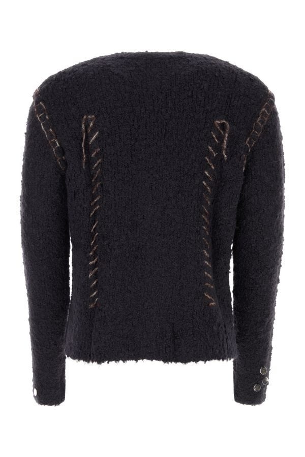 NAMACHEKO Navy blue alpaca blend Hankford cardigan NAMACHEKO Navy blue alpaca blend Hankford cardigan