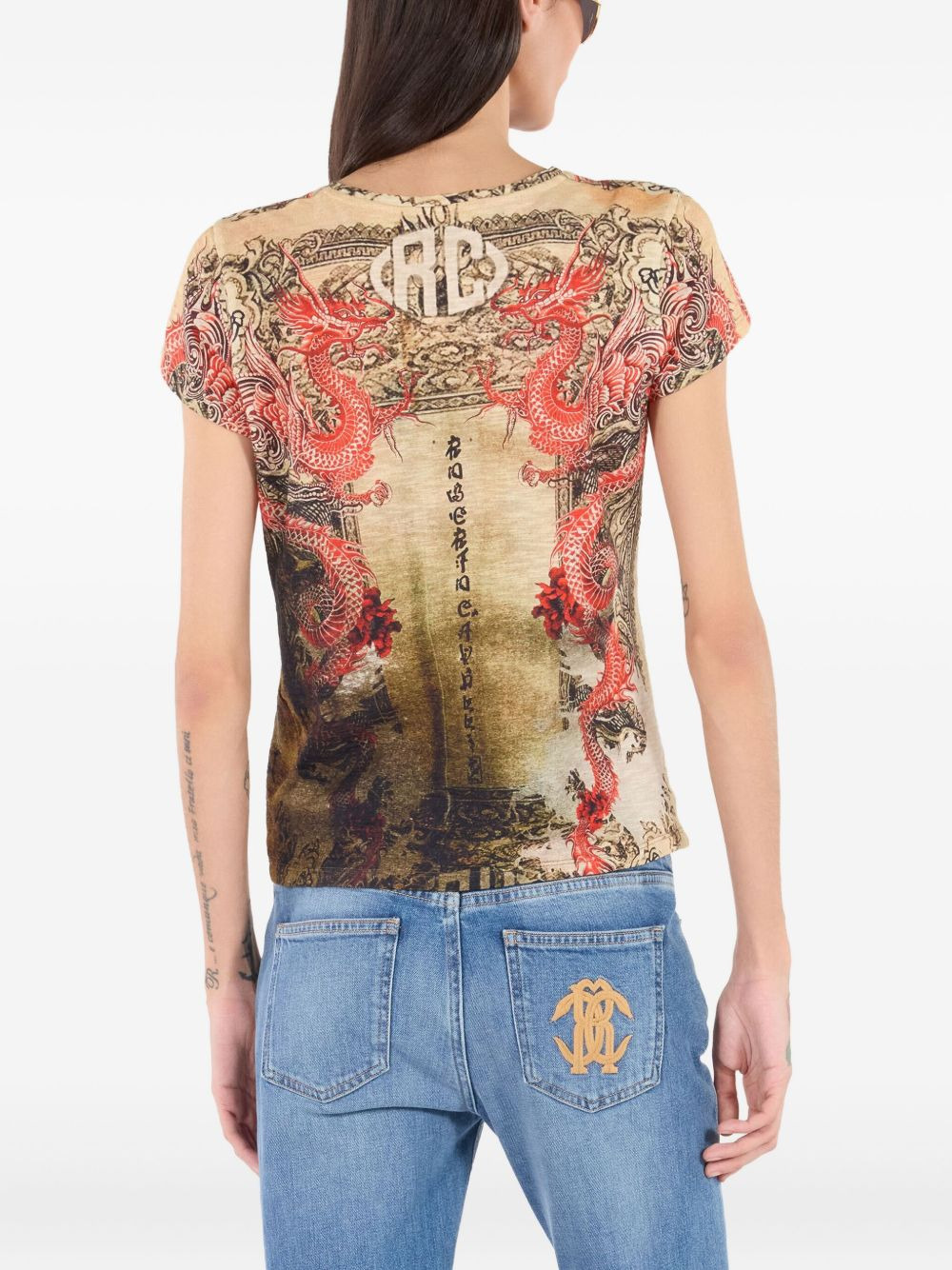 dragon-print T-shirt - 4