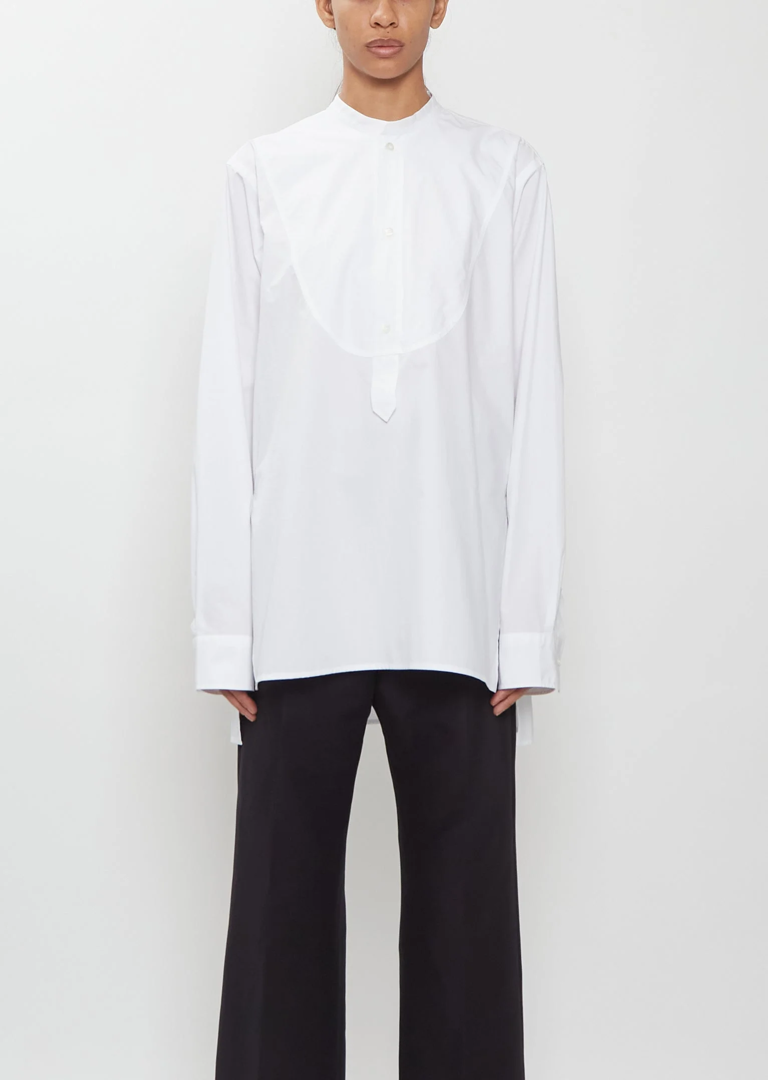 Blain Cotton Poplin Bib Shirt - 1
