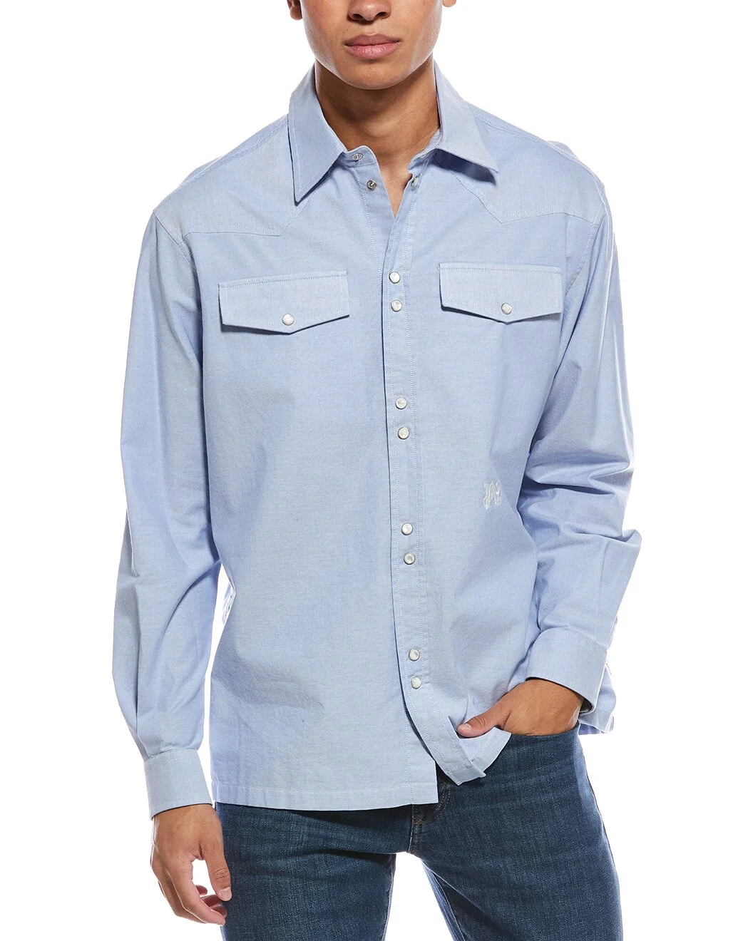 Palm Angels Monogram Pique Shirt - 1