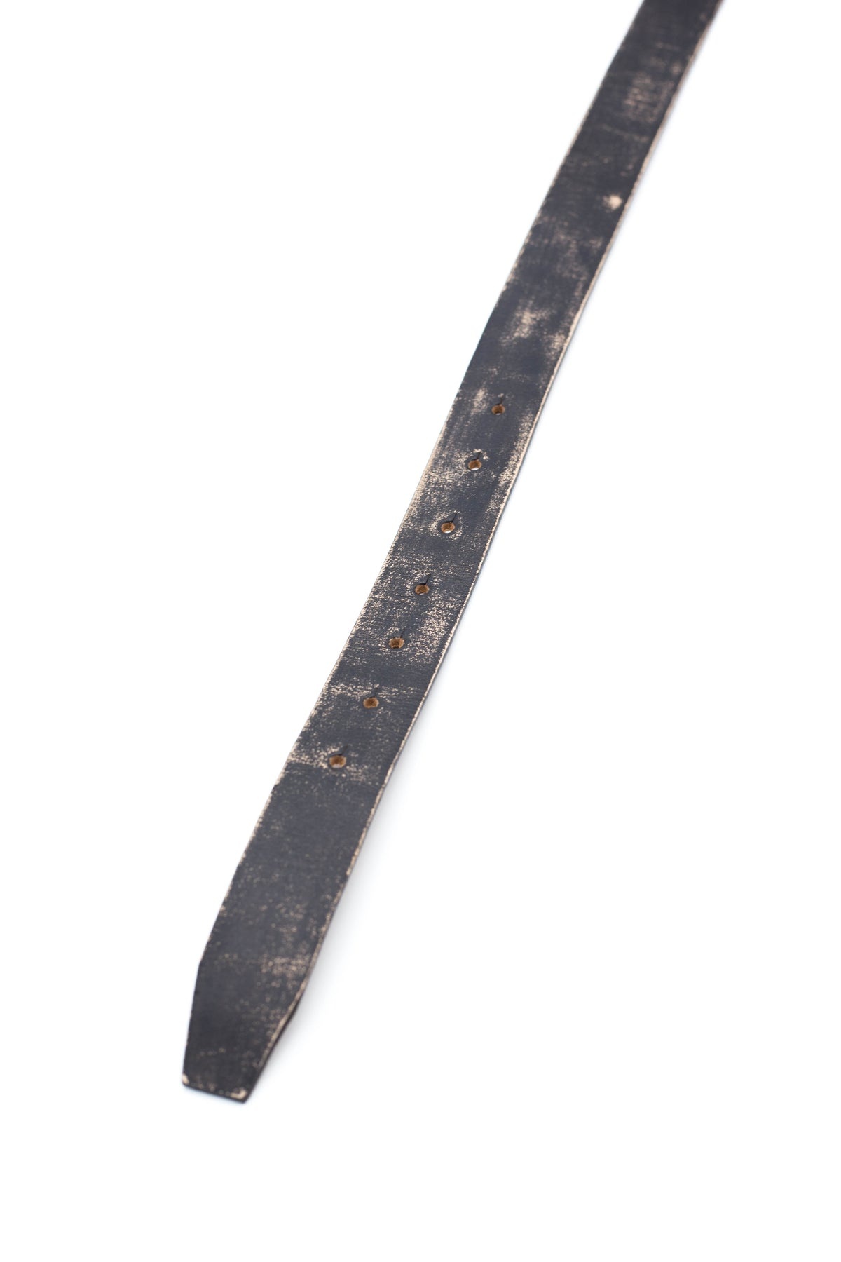 Oil Leather Studs DISCO Buckle Belt - Brown - 4