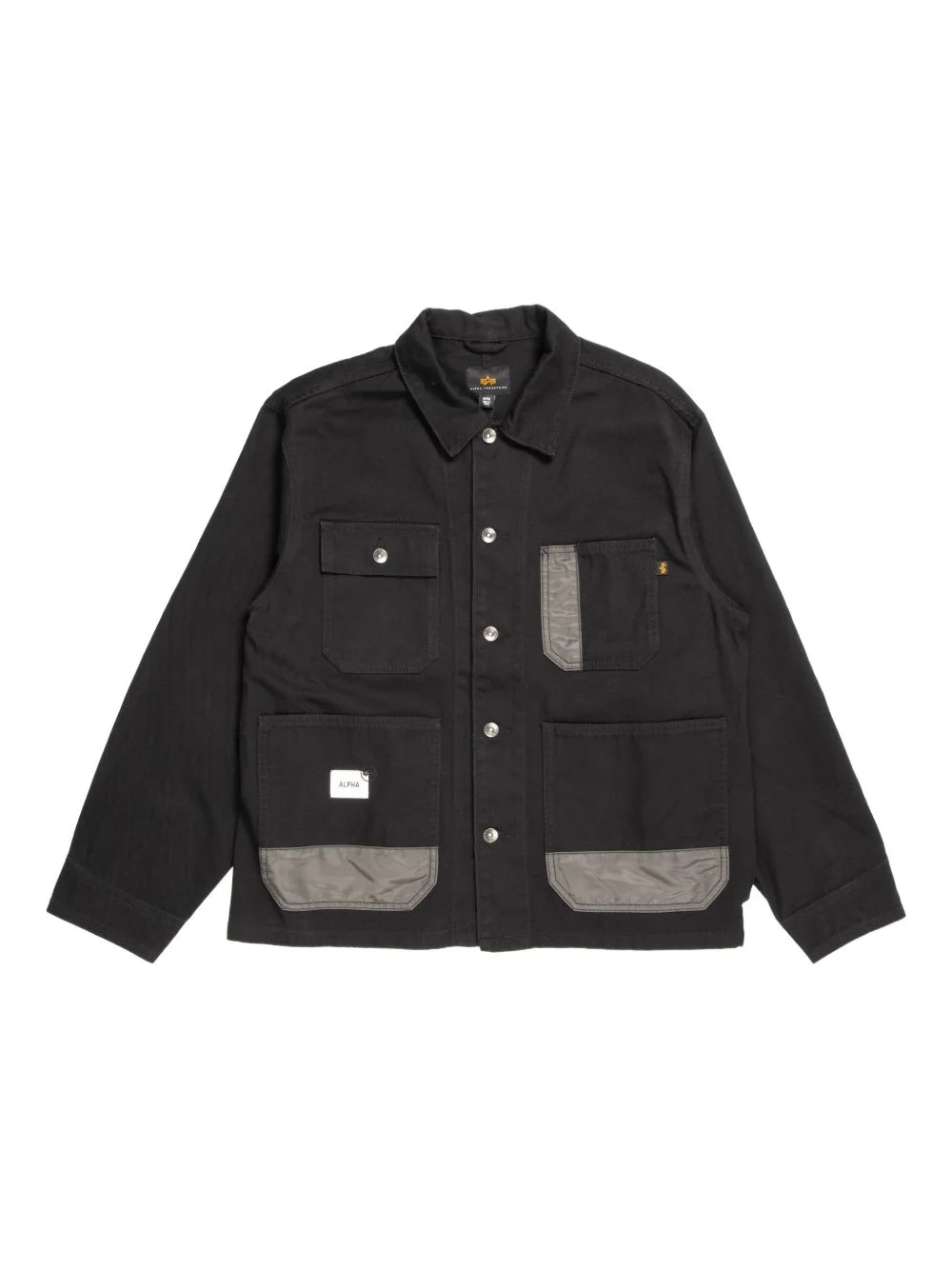 logo-patch shirt jacket - 1