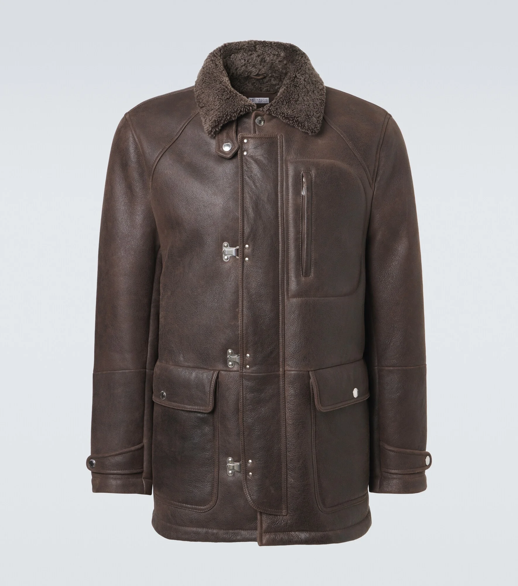 Shearling-lined leather jacket - 1