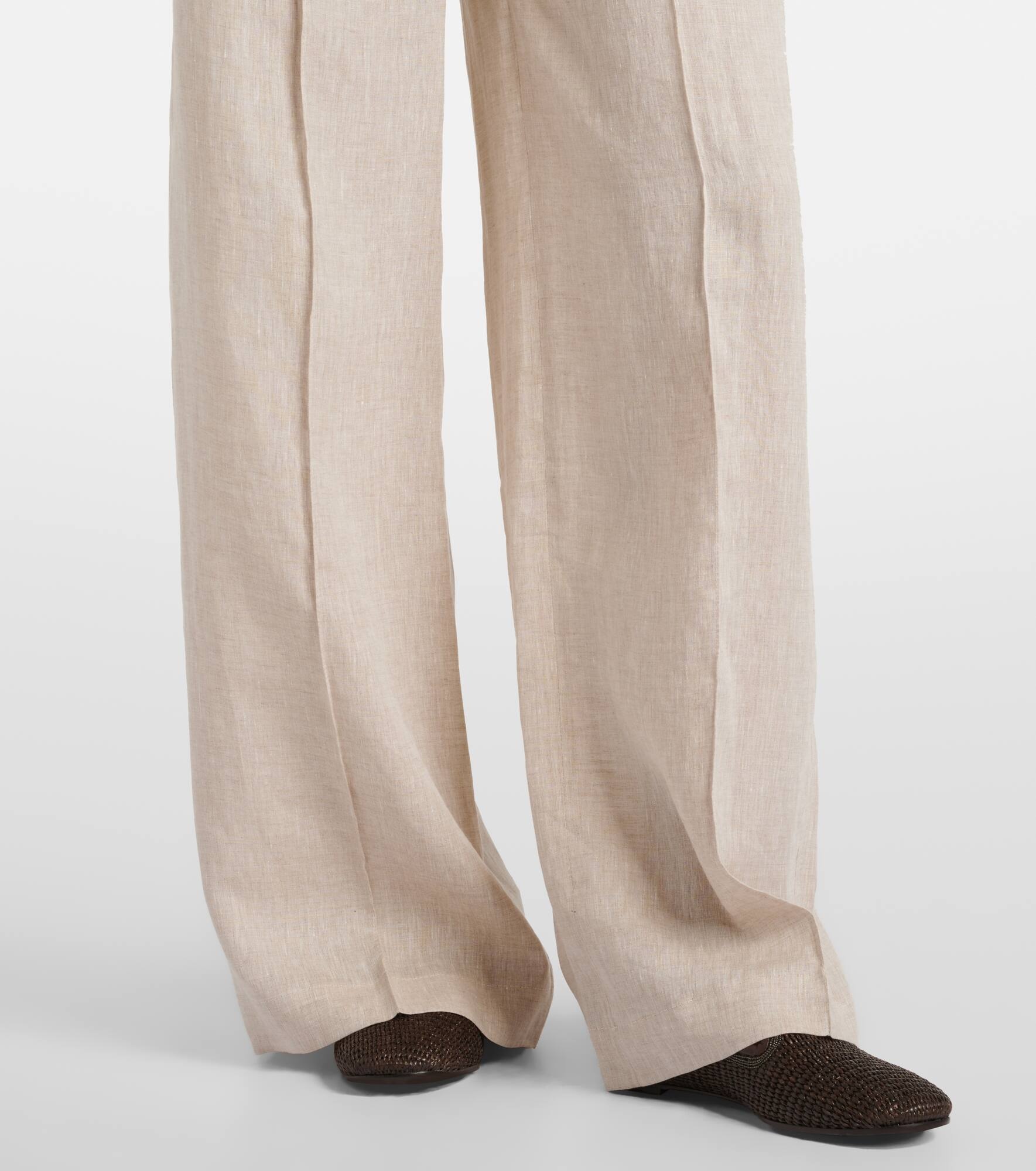 Linen wide-leg pants - 5