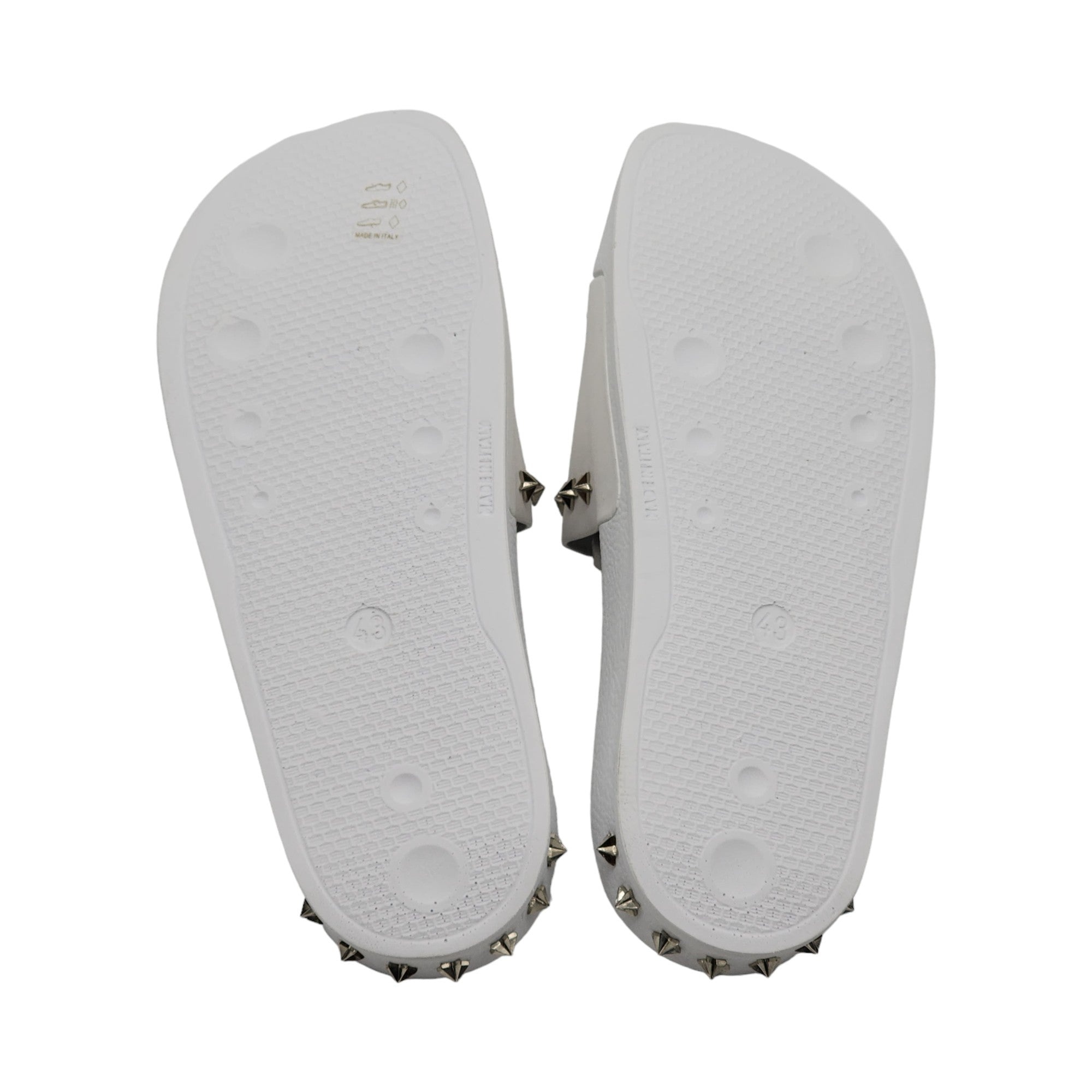 Philipp Plein Gothic Plein Studded Slides - Rubber - White - 6