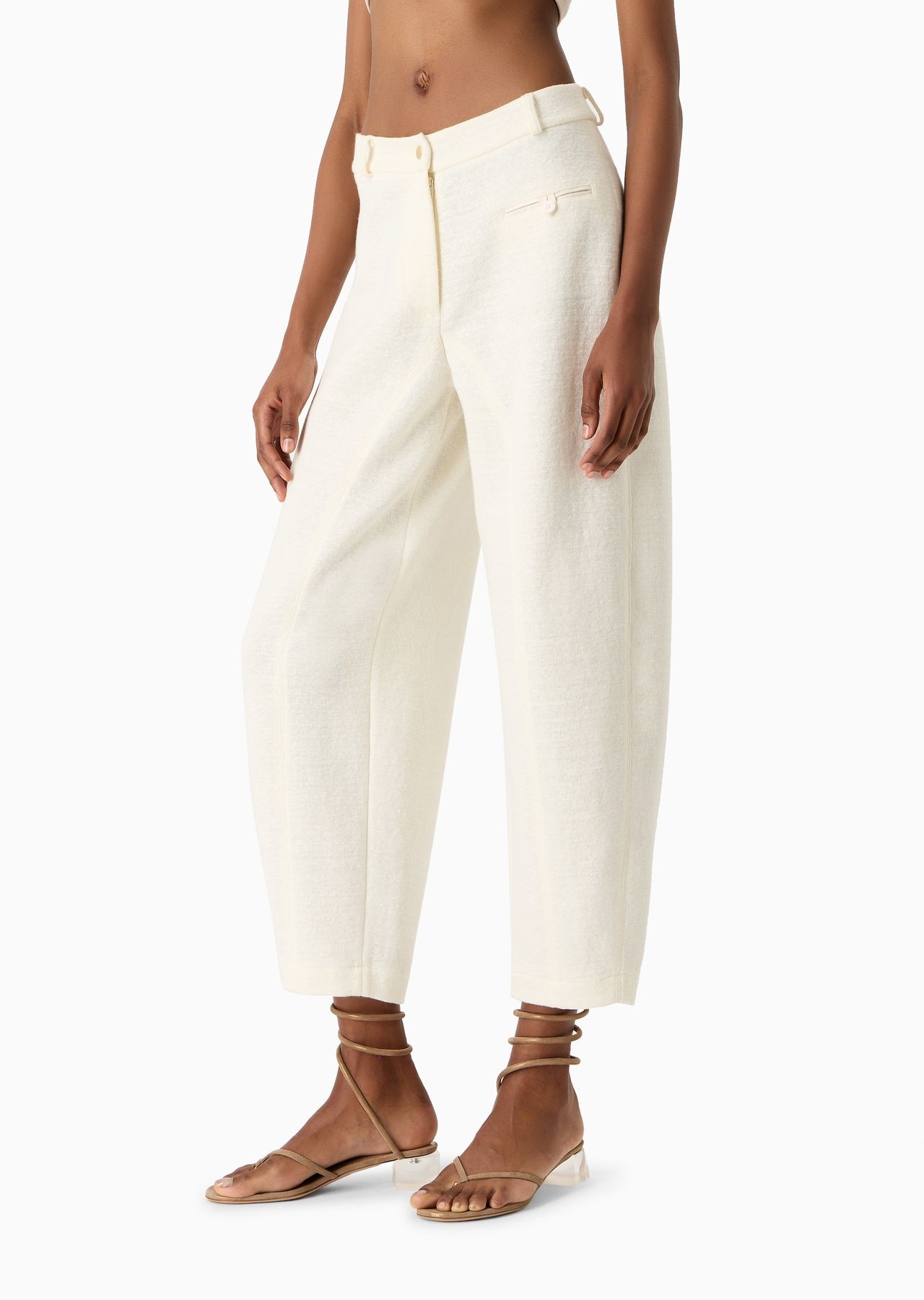 Relaxed-fit linen and viscose double jersey trousers - 2