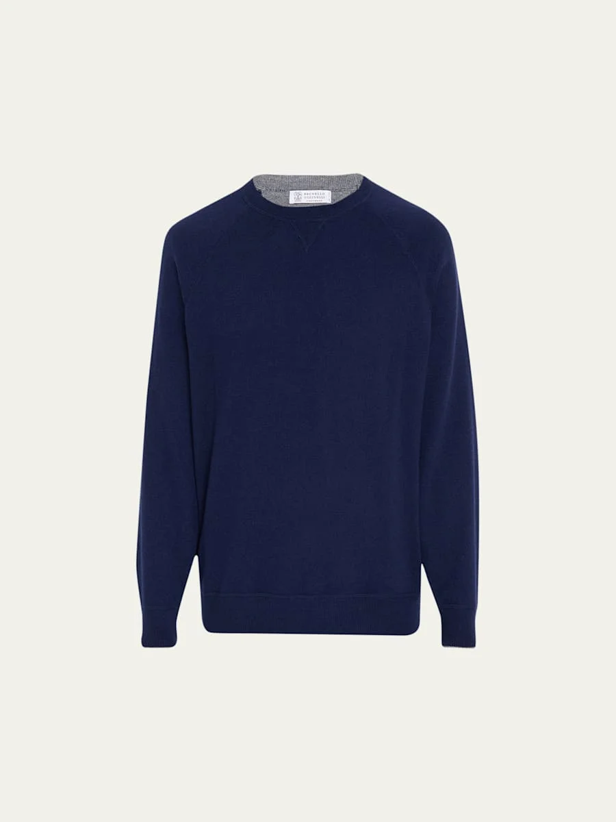 Men's Cashmere Raglan Crewneck Sweater - 1