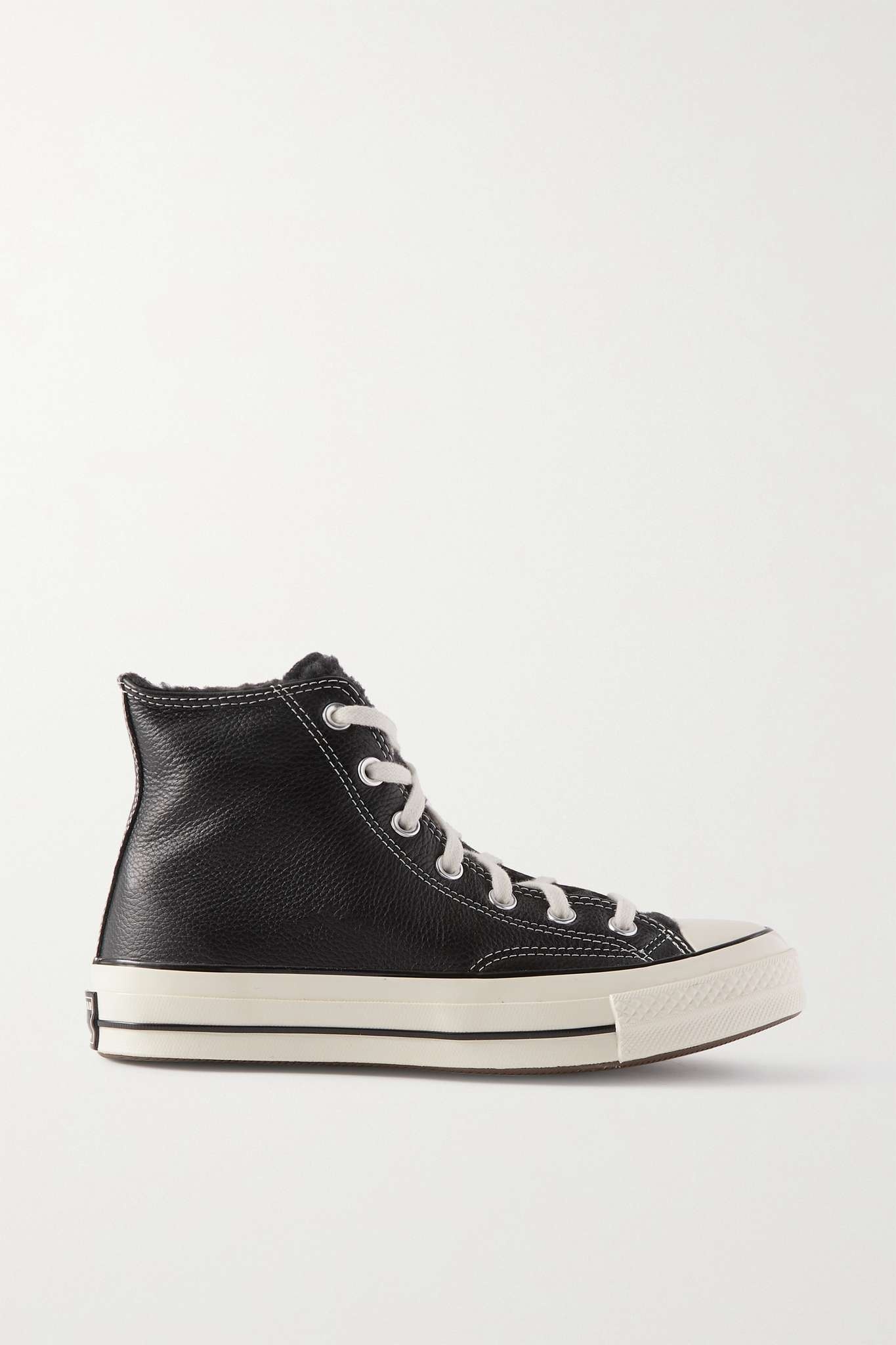 Chuck Taylor All Star 70 shearling-lined textured-leather high-top sneakers - 1