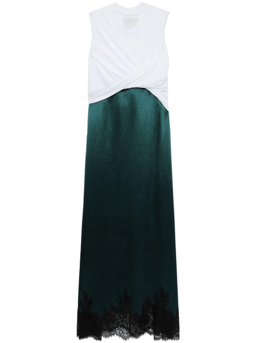 draped cotton midi dress - 1