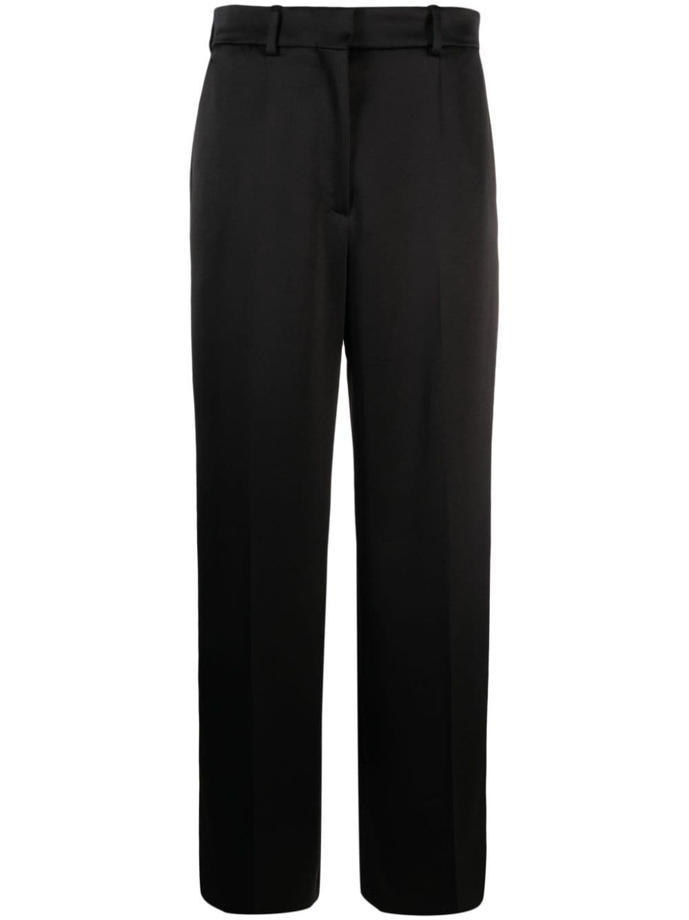 satin-finish straight-leg trousers - 1