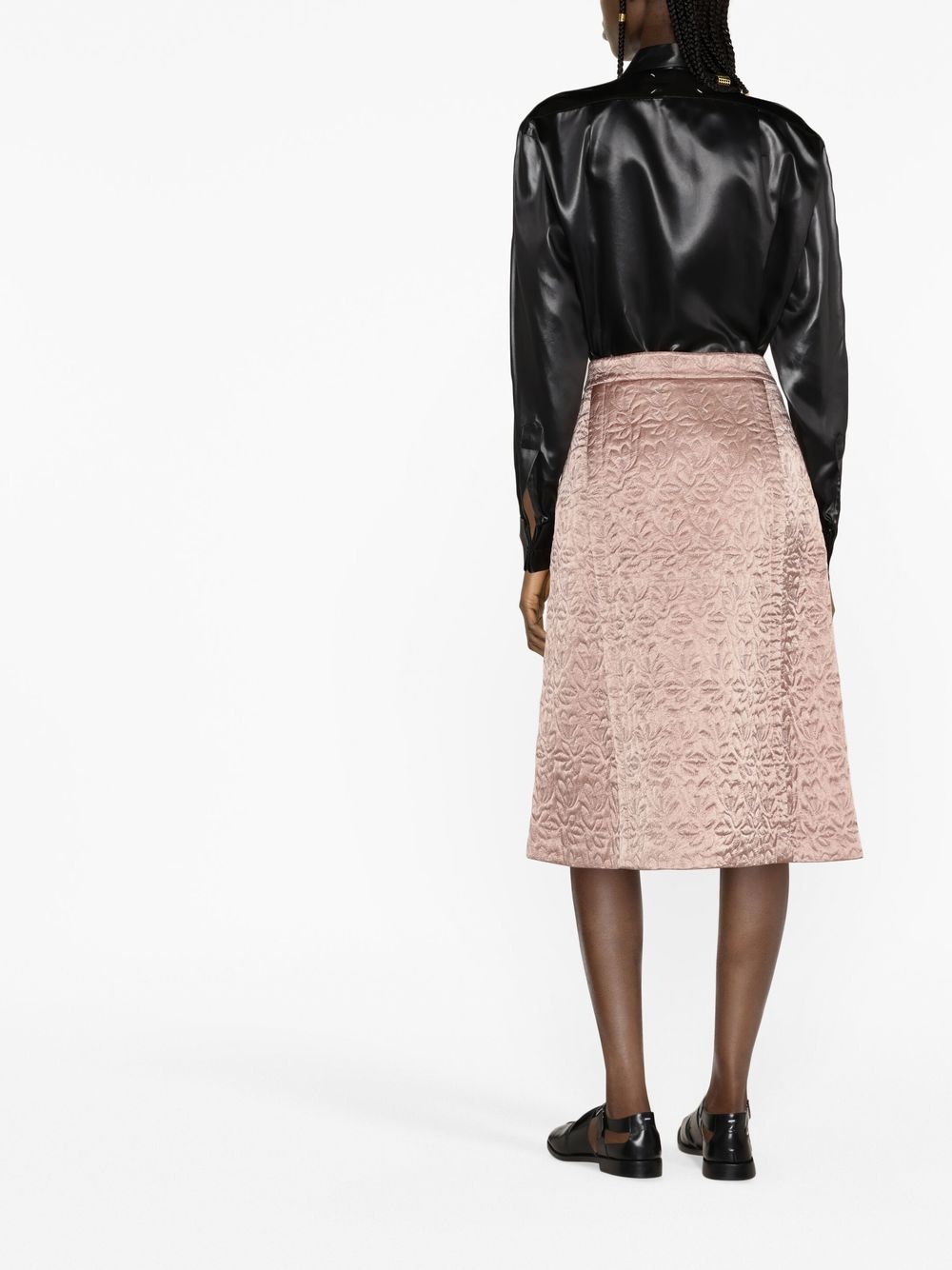 quilted satin skirt - 3