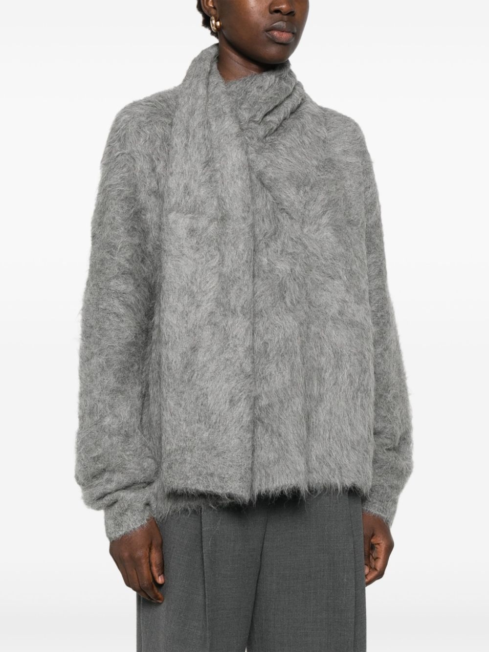 draped-scarf sweater - 3