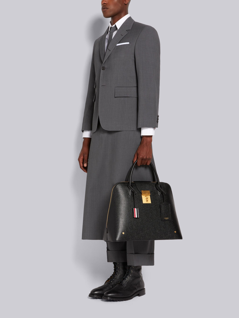 Black Pebble Grain Leather Mr. Thom Satchel Bag 6