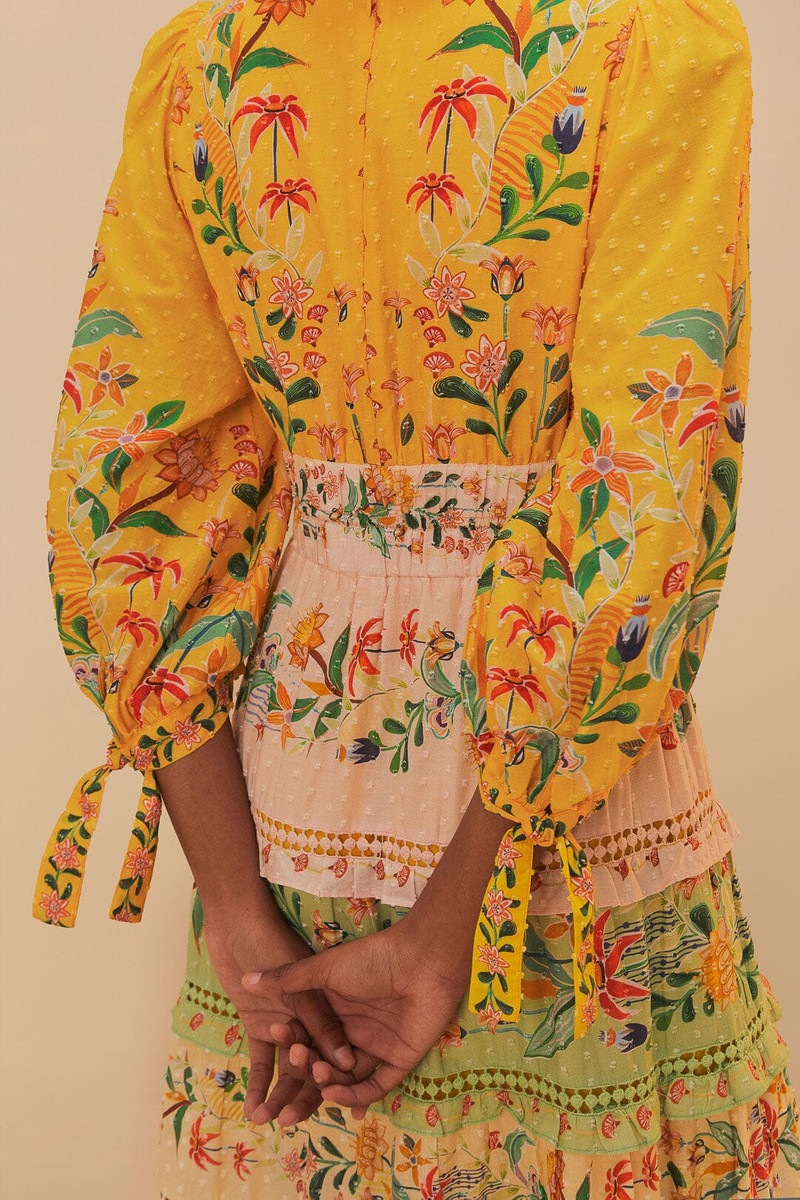 Mixed Delicate Flowers Long Sleeve Maxi Dress 6