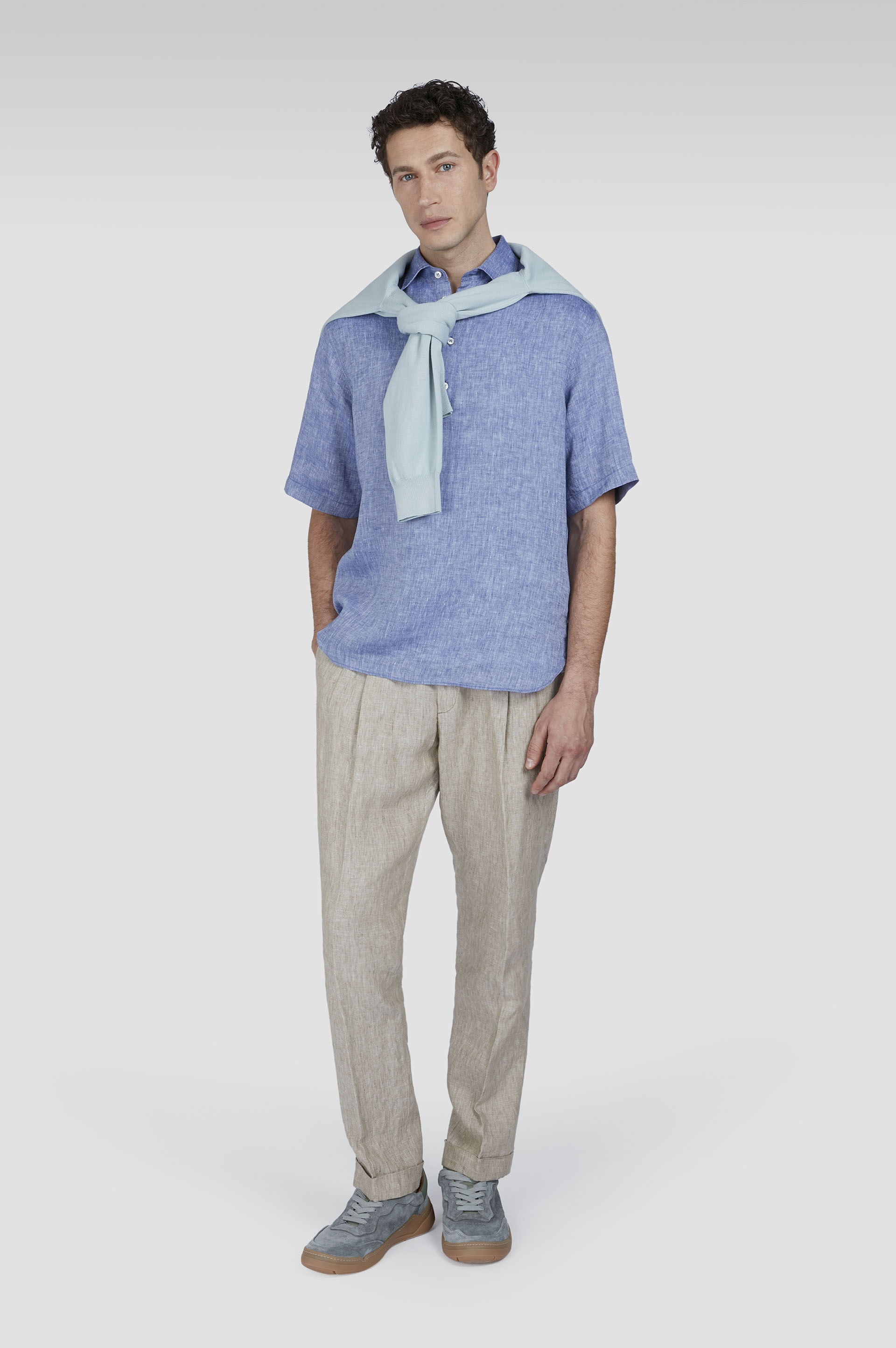 LINEN POPOVER SHIRT - 2