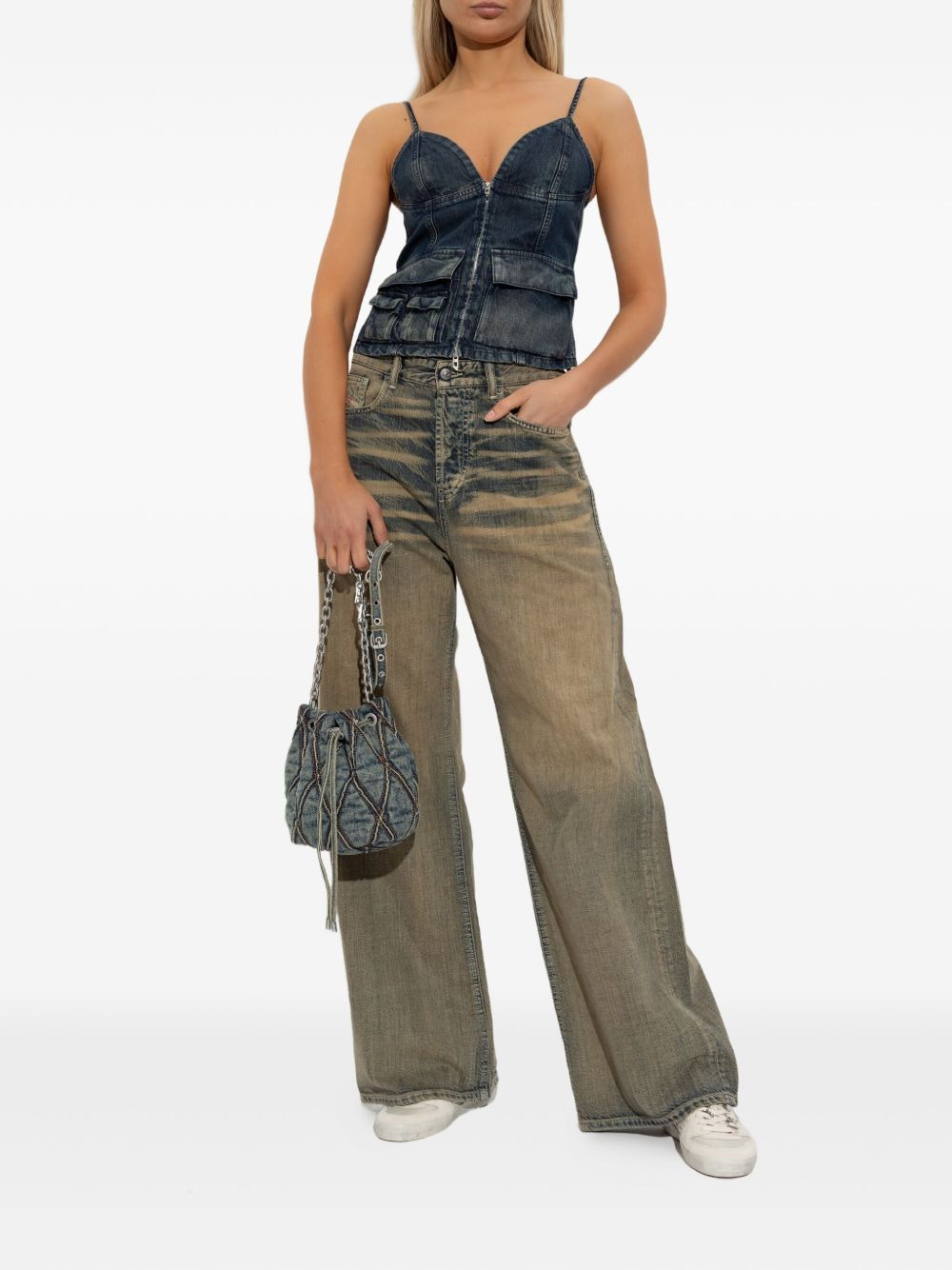 De-Mellis-S zip-front flap-pocket top - 2